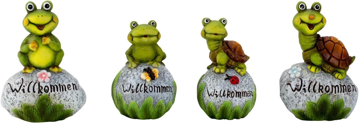 mucHome Gartenfigur 4er Set Willkommen Frosch günstig online kaufen