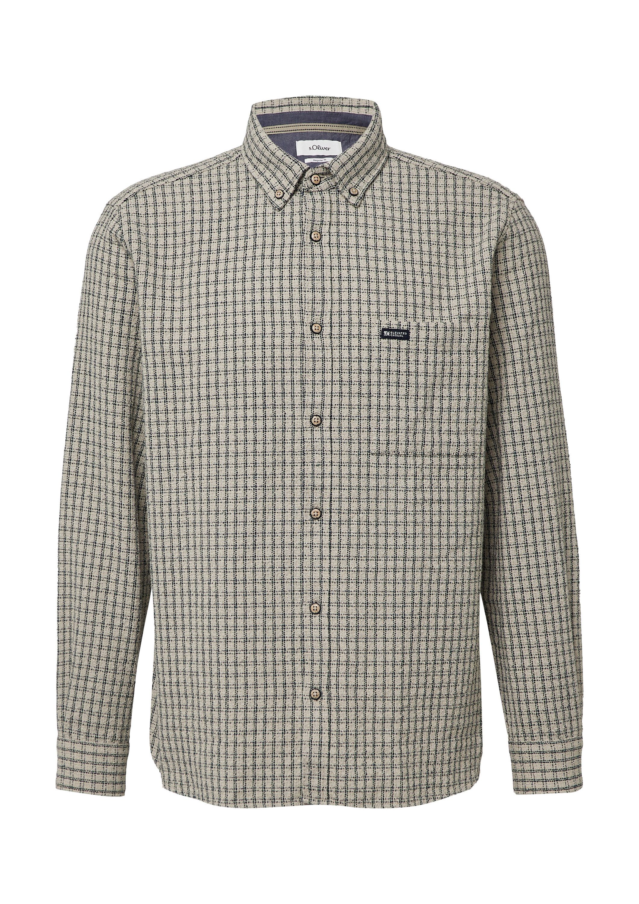 s.Oliver Langarmhemd Hemd Regular Fit: Kariertes Hemd aus Baumwolle günstig online kaufen