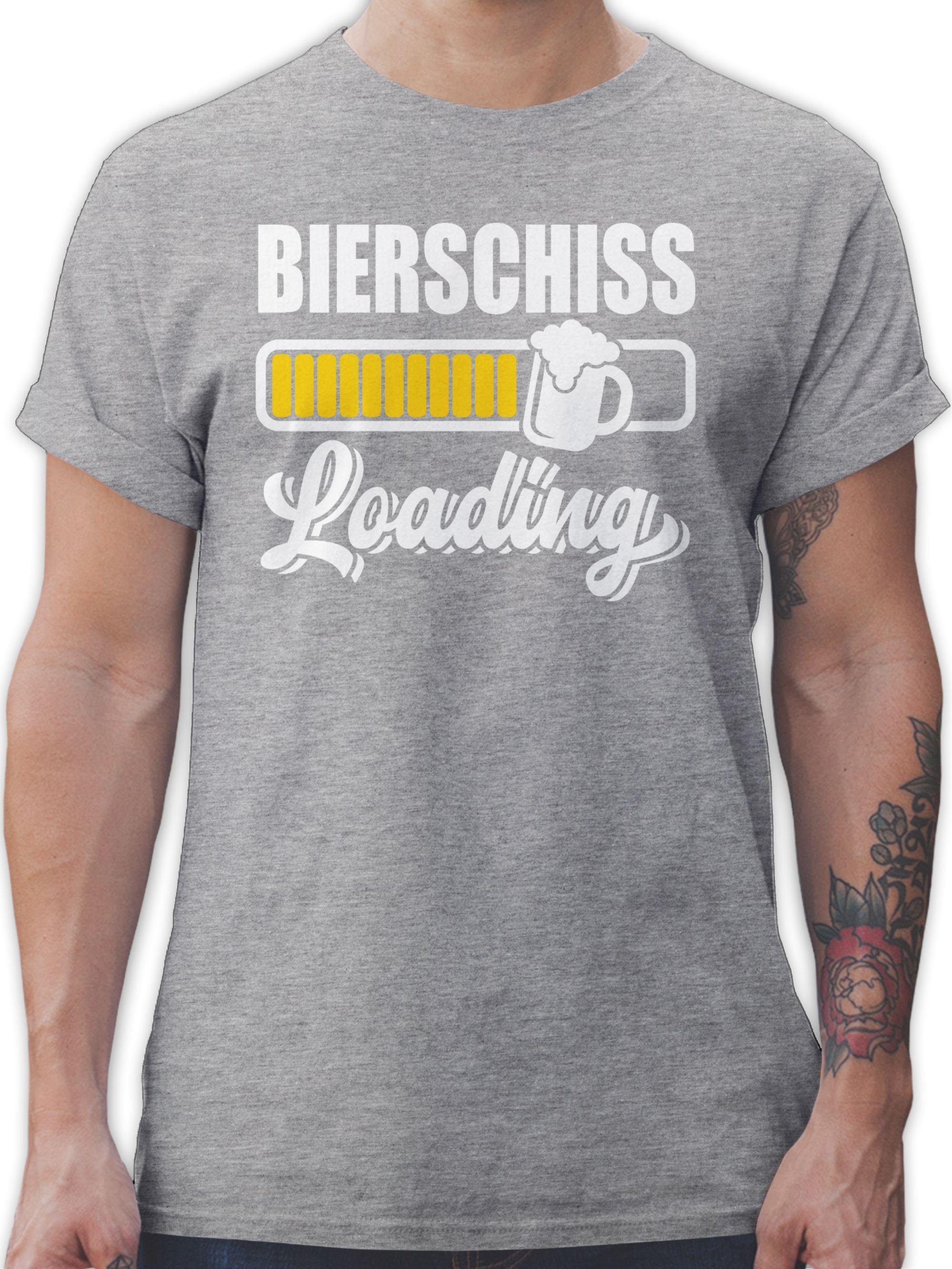 Bierschiss 2 loading Shirtracer meliert T-Shirt Outfit Karneval Grau