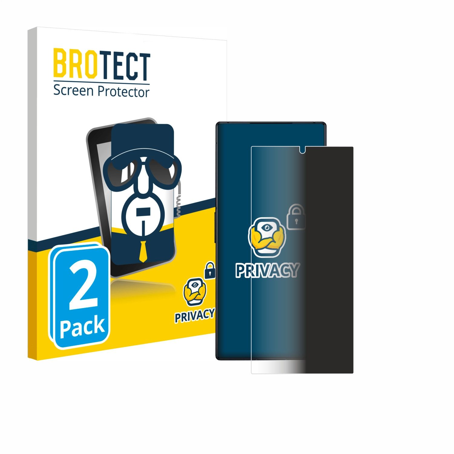 BROTECT Displayschutzfolie Sichtschutzfolie für ZTE Nubia Red Magic 8 Pro, 2 Stück, Anti-Spy Privacy Sichtschutz Blickschutzfolie Blaulicht-Schutz