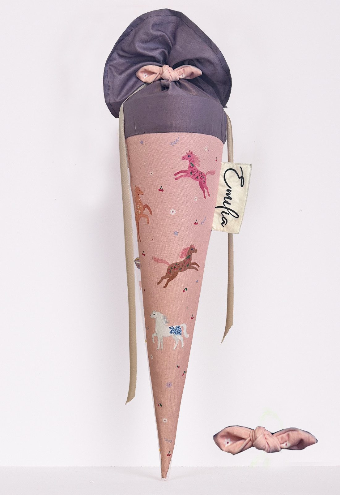 coopz Schultüte Pferd 70 cm Set mit Haarschleife - Personalisierung möglich