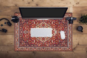 MuchoWow Gaming Mauspad Persische Teppiche - Teppiche - Muster - Rot (1-St), Büro für Tastatur und Maus, Mousepad Gaming, 90x60 cm, XXL, Großes