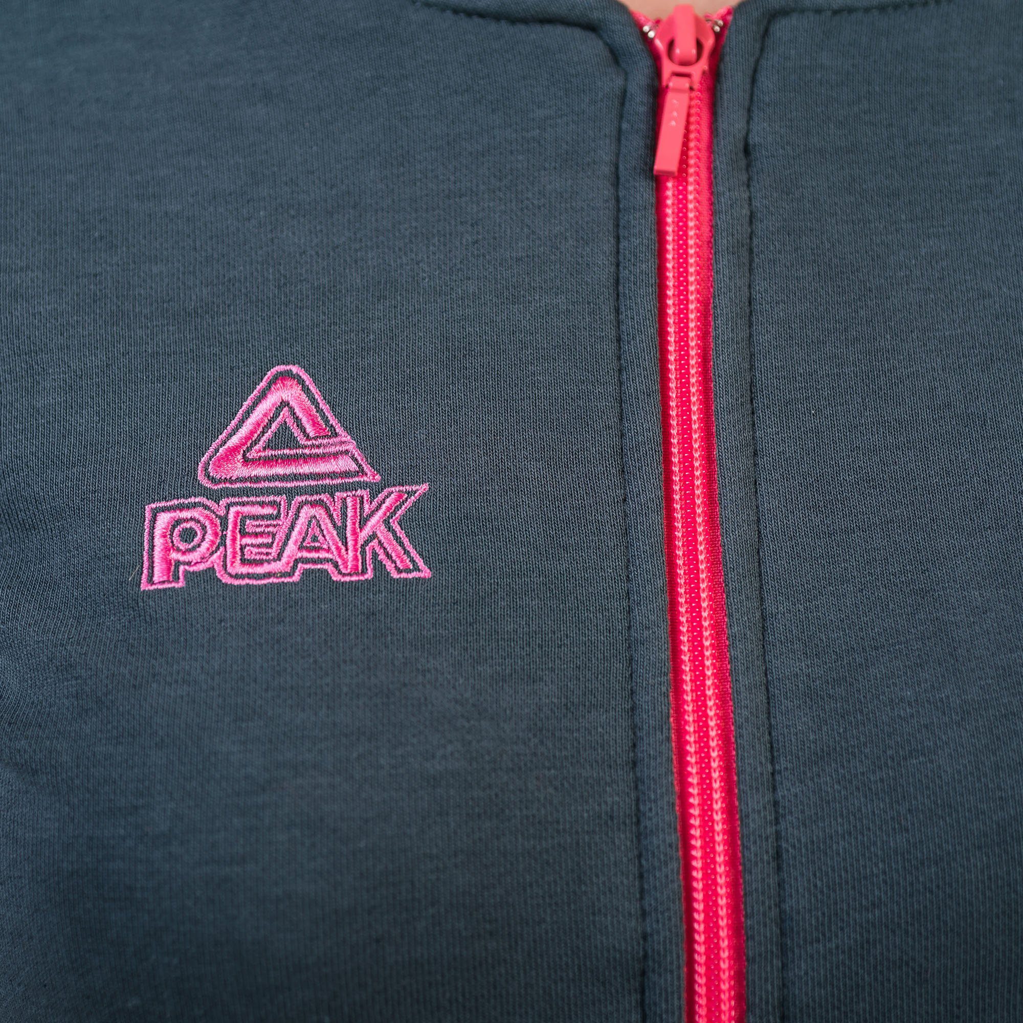 Sweatjacke pink-grau hohem classic PEAK mit Tragekomfort