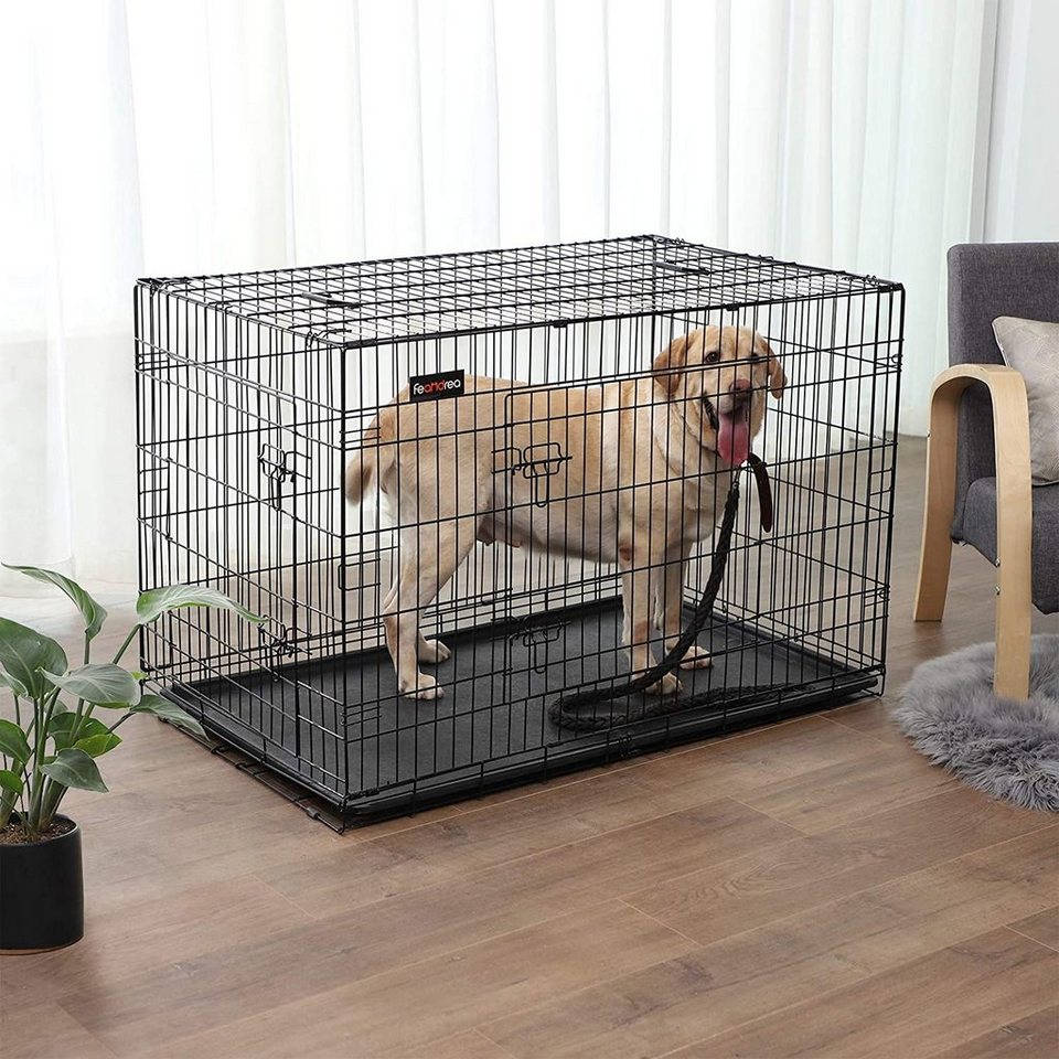 FEANDREA Hundekäfig »PPD48H PPD48BK PPD48W«, Hundebox mit 2 Türen 122 x
