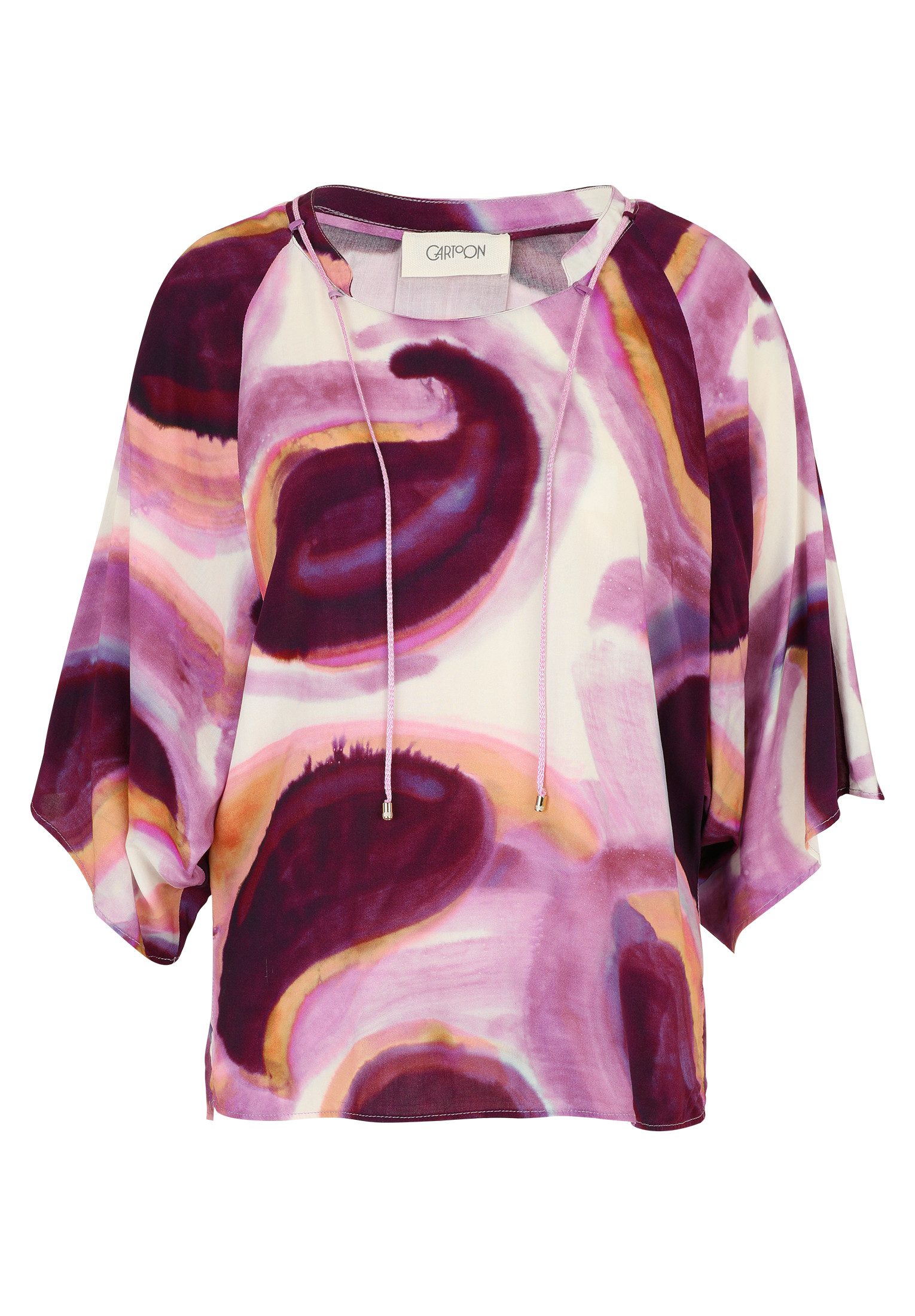 Cartoon Schlupfbluse Damen Casual-Bluse mit Muster günstig online kaufen