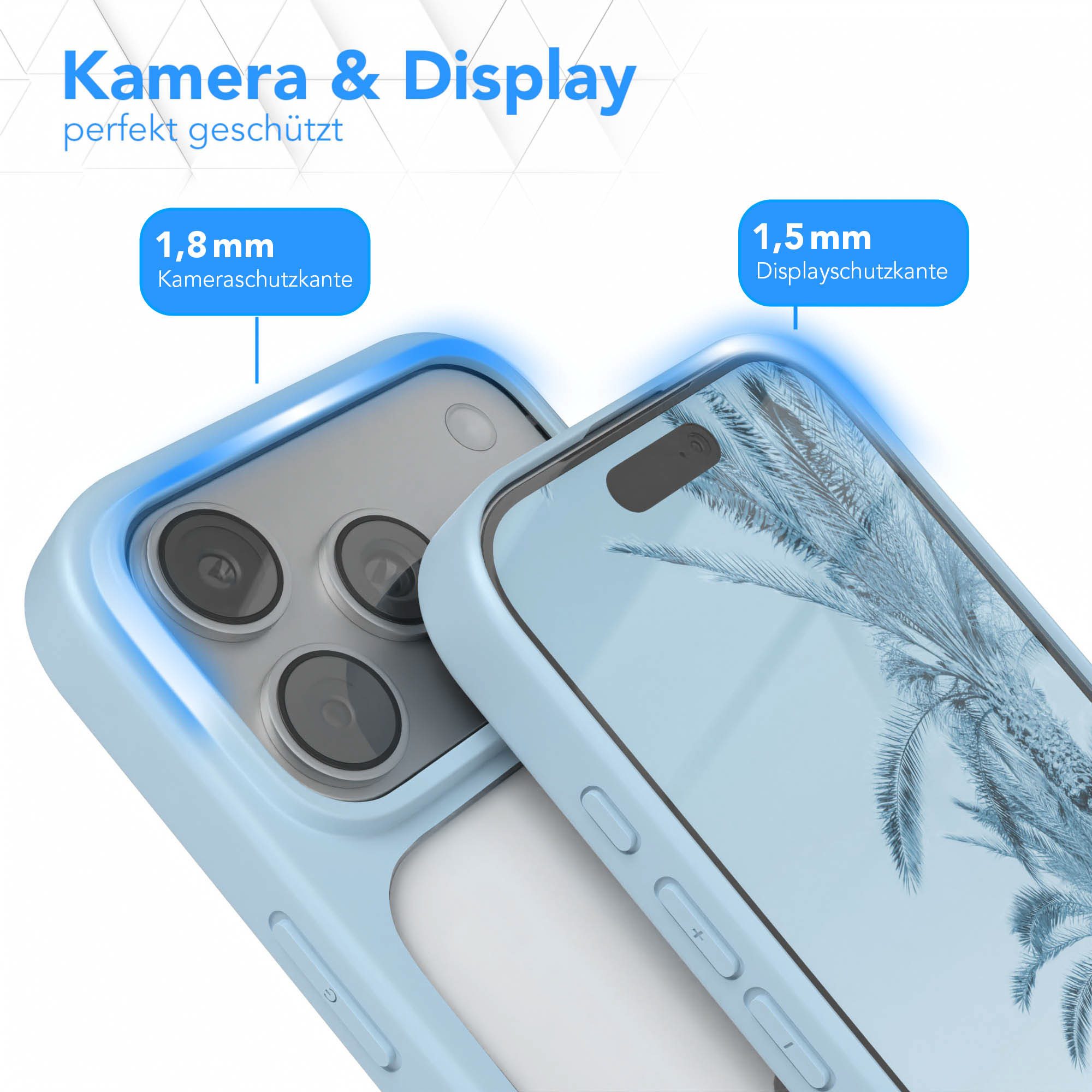 EAZY CASE Handyhülle Bumper Case für Apple iPhone 17 Pro 6,3 Zoll, Schutzhülle mit Kameraschutz kratzfest Back Cover Displayschutz Grün