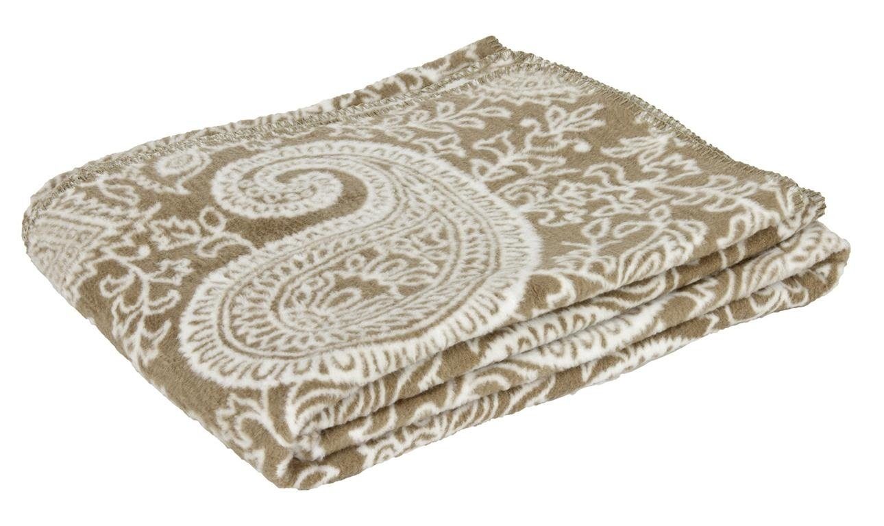 Wolldecke PAISLEY 150 regional 200 hergestellt, x - yogabox natur cm / beige