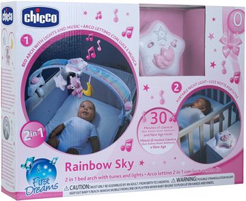 Chicco Spielbogen Regenbogen-Spielbogen für Kinderbett 2 In 1, mit Licht und Melodien, Pink
