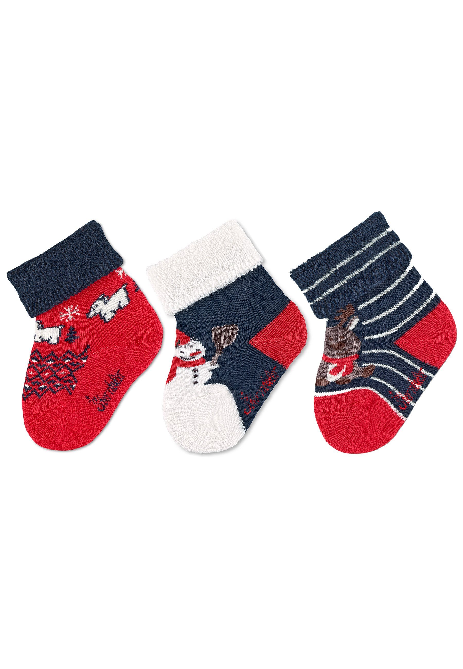 Sterntaler - Chaussettes Bébé Marine Taille 18 | 85% Coton | Pour 6-9 Mois | Confort Douillet | Lavable Machine