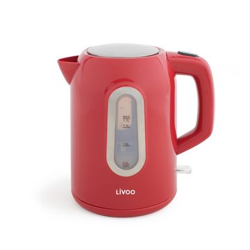 LIVOO Toaster LIVOO Frühstückset Wasserkocher Toaster Küchengeräte Set DOD160RC rot