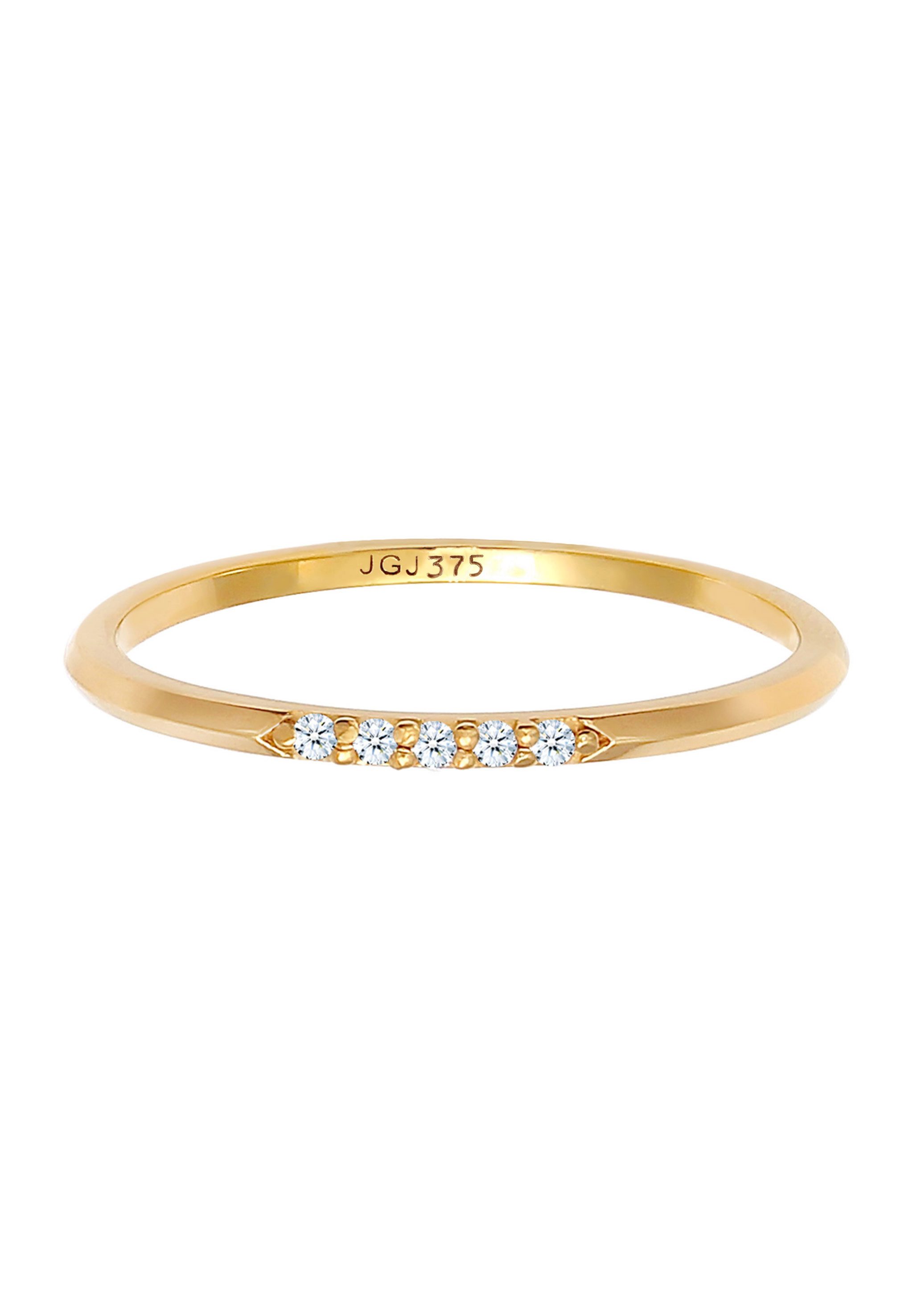 Elli DIAMONDS Diamantring Bandring Verlobung Diamanten Elegant Fein 375 Gold