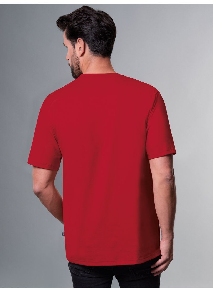 T-Shirt TRIGEMA mit Shirt Spruch lustigem Affen-Print kirsch Trigema