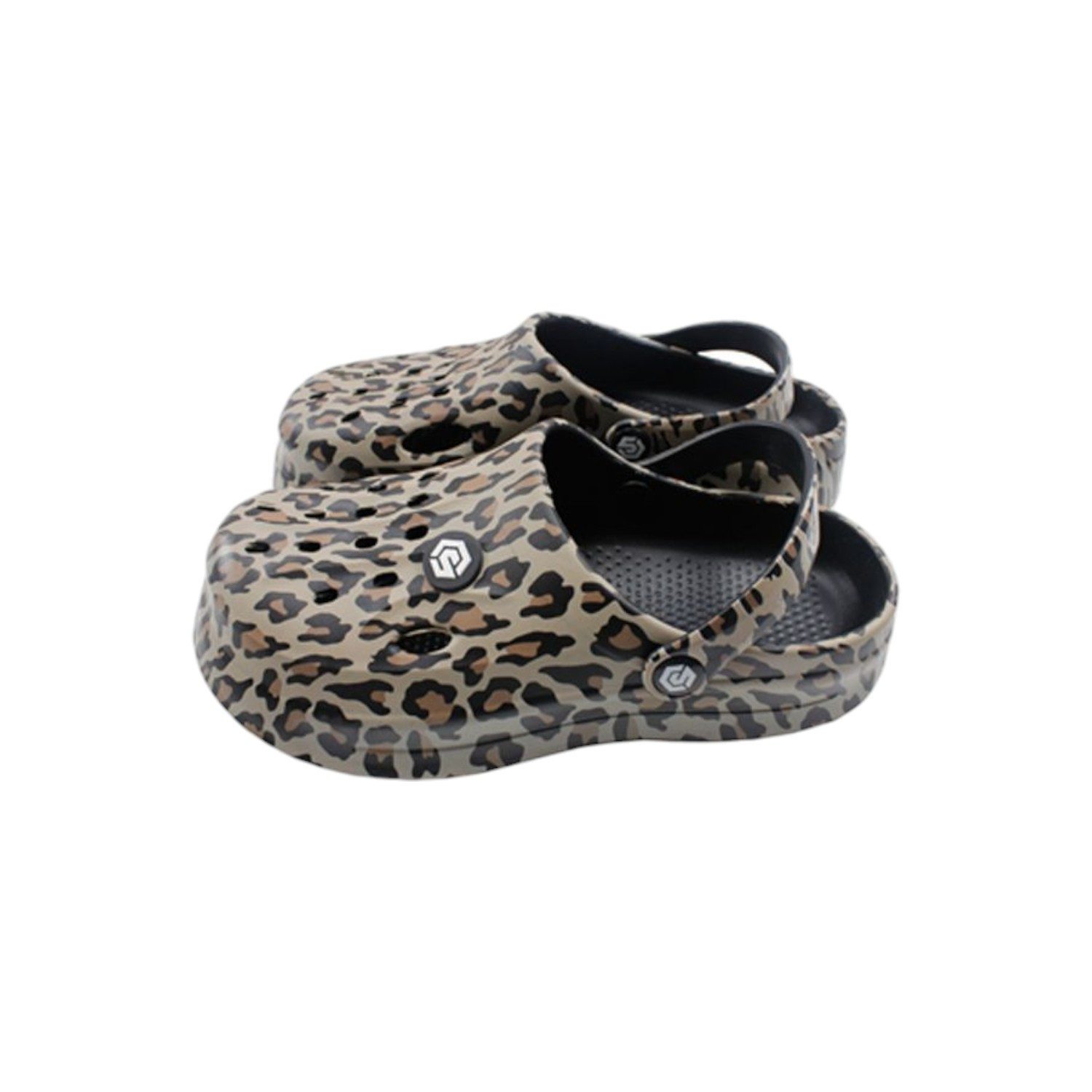 VewoTex Damen Clogs Leo » günstige Damenschuhe » Clogs mit Leoparden-Muster Clog (1 Paar, 2-tlg., 1 Paar) Sommer & Frühling Garten Schuhe mit Riemen und Cut-Outs
