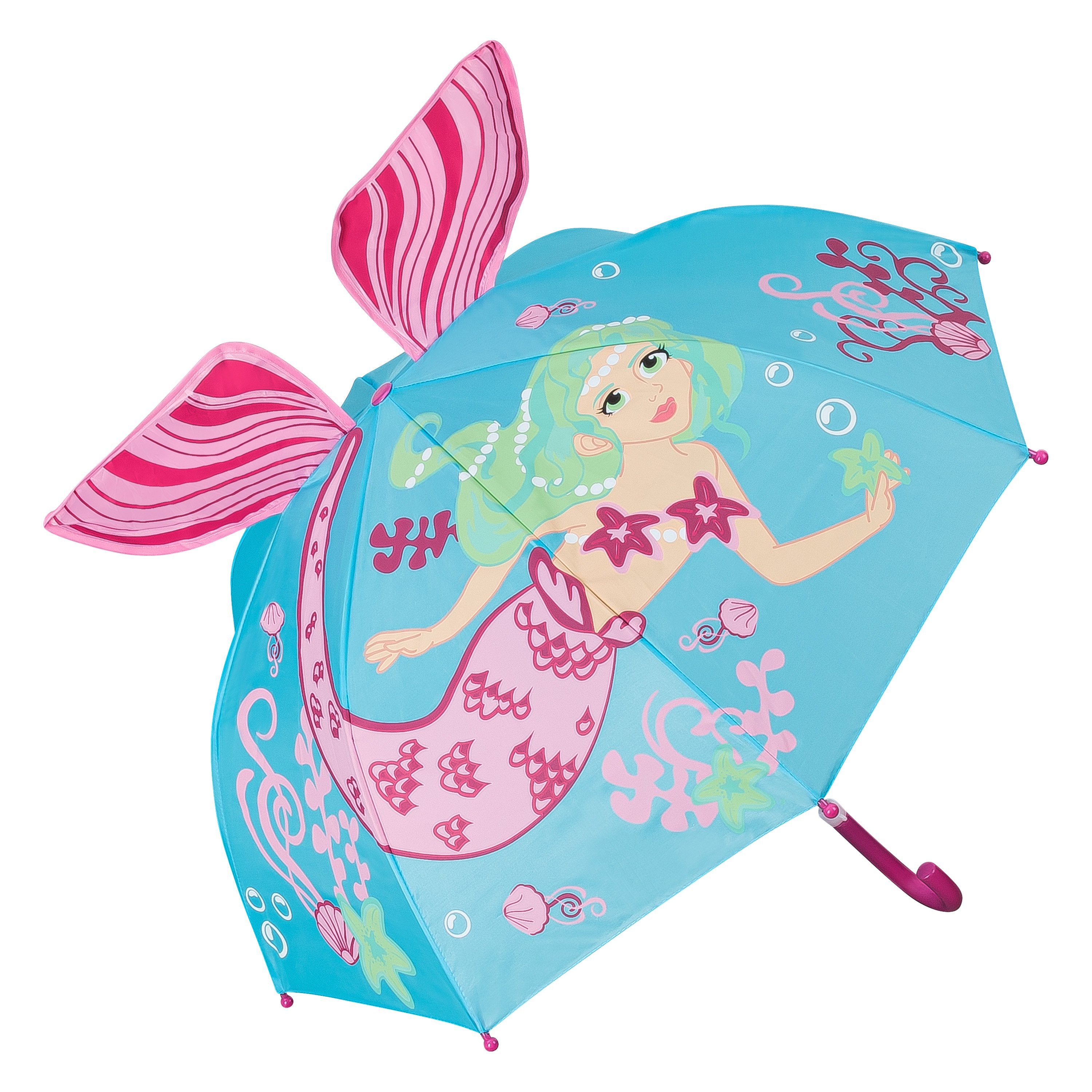 [Neueste Mode] von Lilienfeld 8 ca. bis Junge Nixe Jahre, Kinderschirm Mädchen Stockregenschirm Meerjungfrau 3D