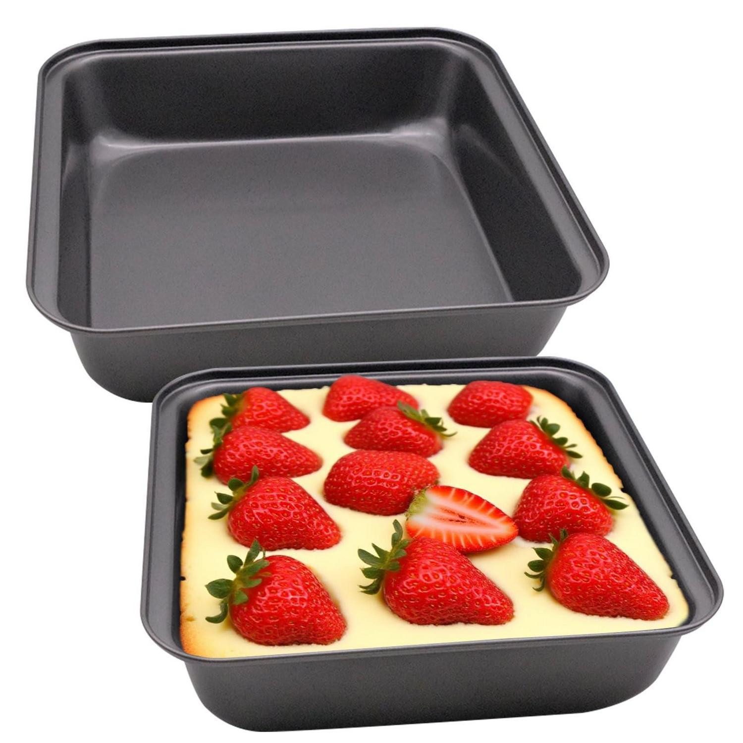 LuxusKollektion Kastenform Quadratische Backform 22cm Edelstahl Antihaft, (2-tlg)