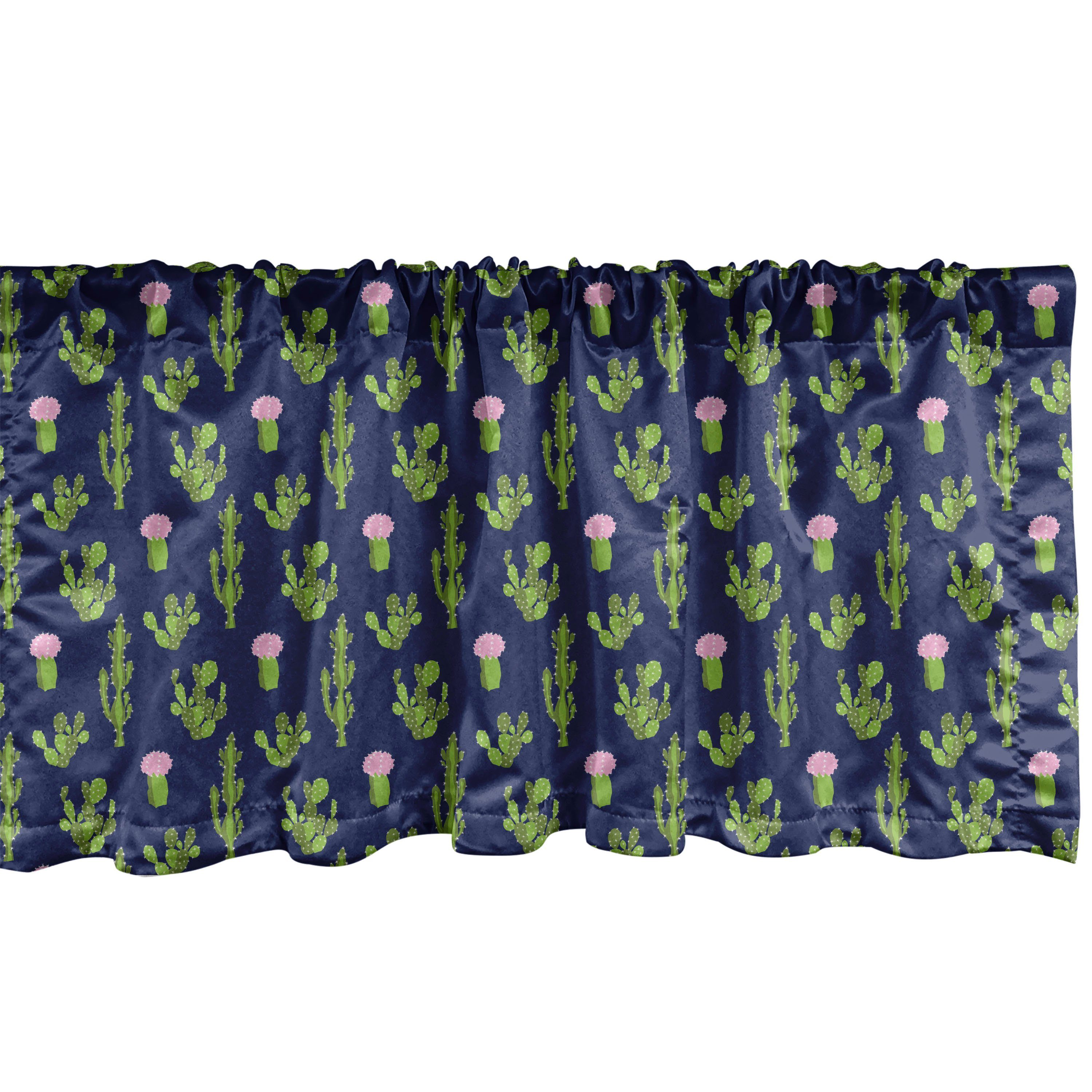 Scheibengardine Vorhang Volant für Küche Schlafzimmer Dekor mit Stangentasche, Abakuhaus, Microfaser, Kaktus Exotische Pflanzen Succulents