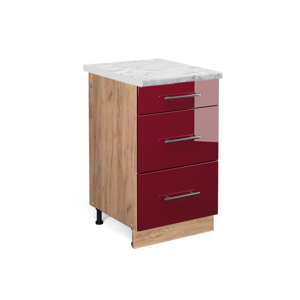 Vicco Unterschrank Fame-Line, Bordeaux Hochglanz/Goldkraft Eiche, günstig online kaufen