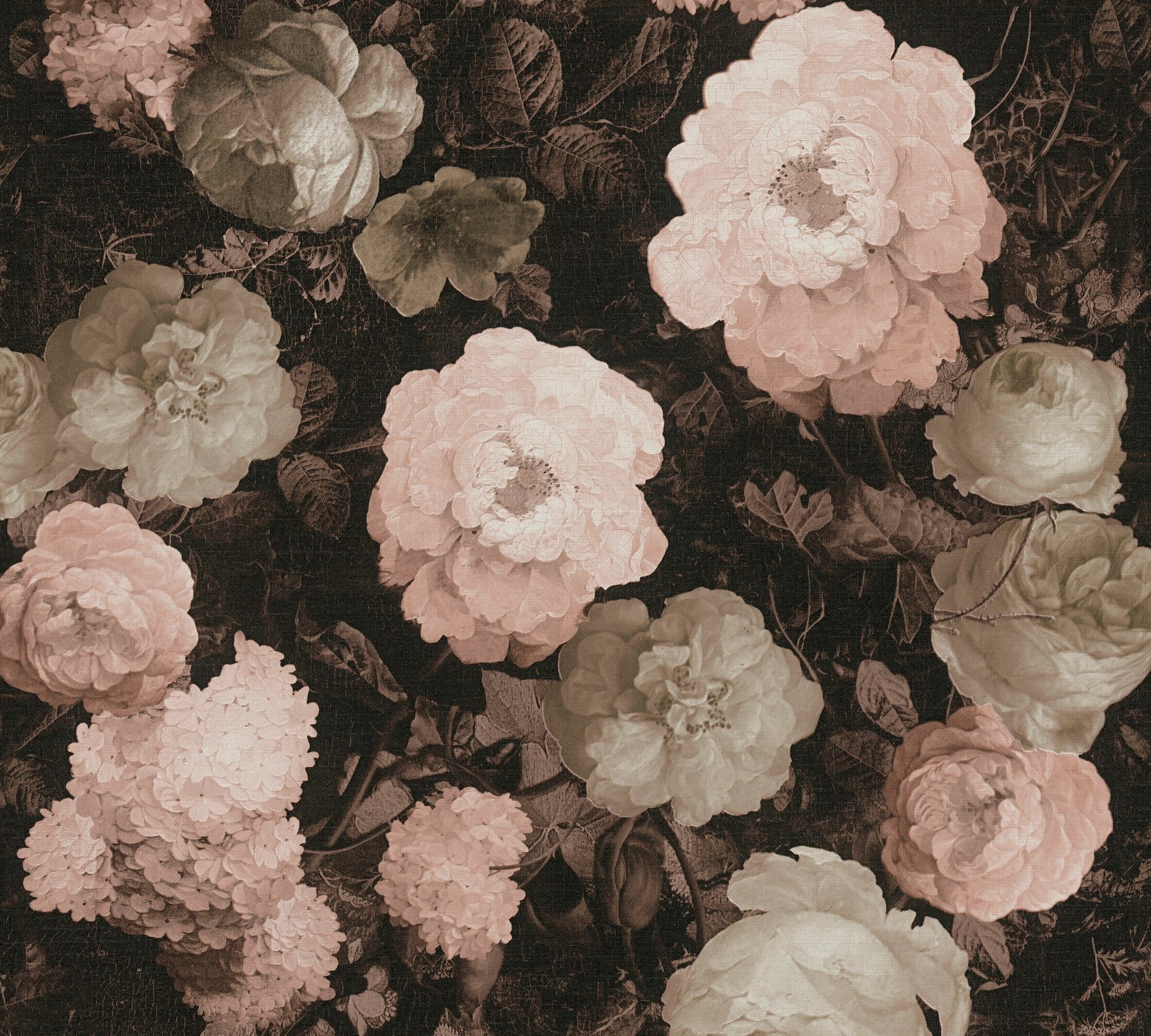 Création botanisch, floral, Blumen Tapete A.S. Art, History Vliestapete rosa/rot/grau of