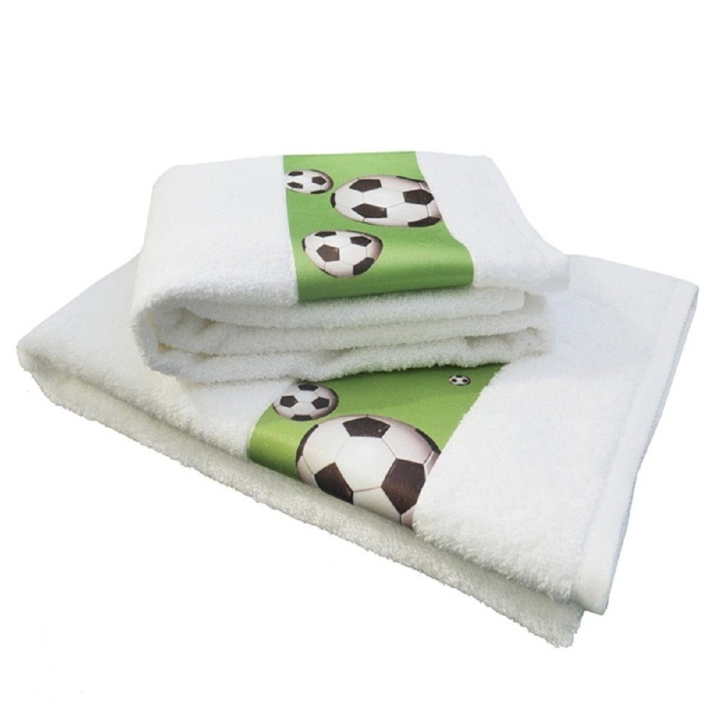 framsohn frottier Handtuch framsohn Frottierserie 'Fußball' Duschtuch Handtuch Weiß