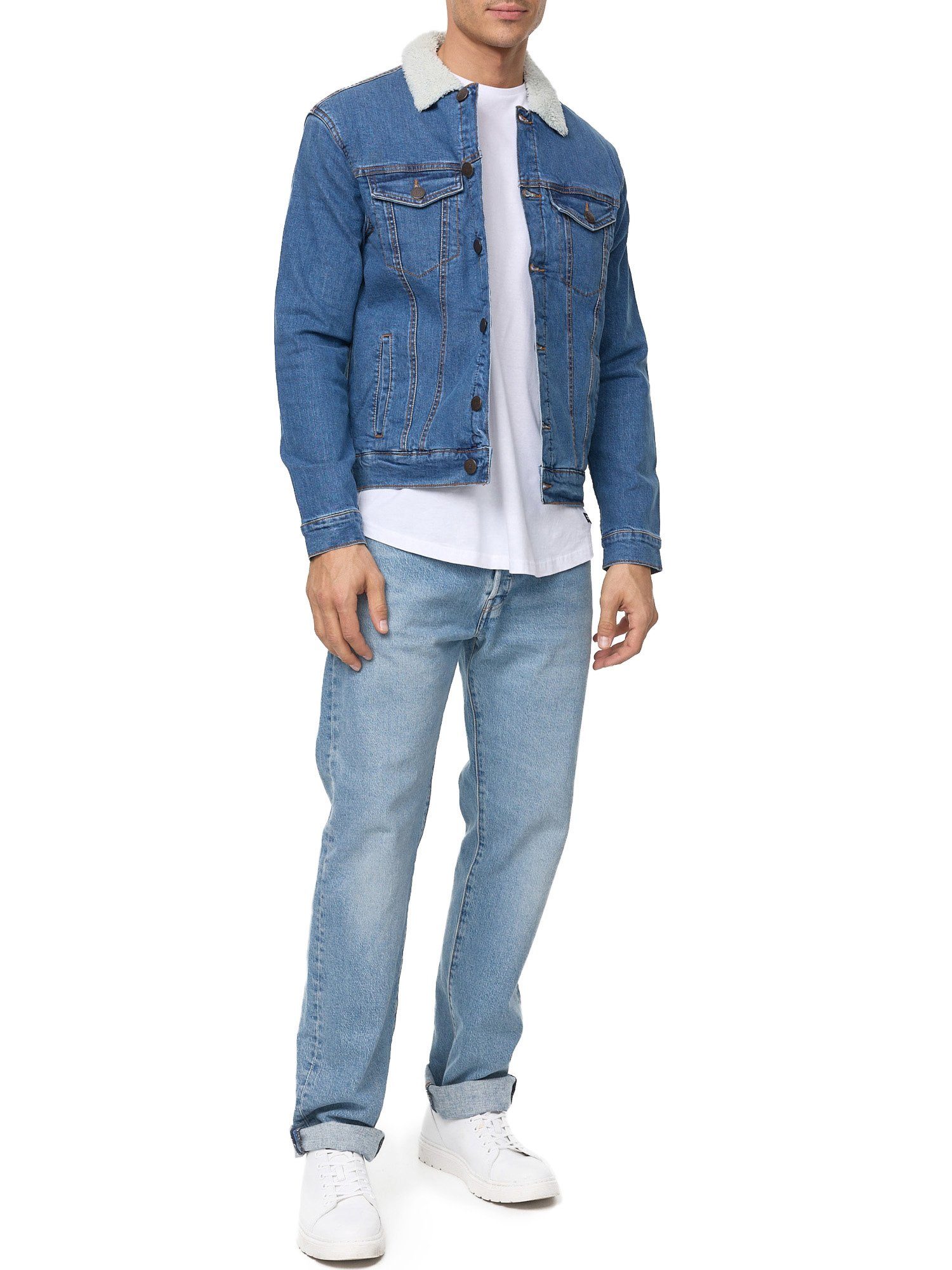 Tazzio Jeansjacke A400 Jeans Jacke mit Fellkragen günstig online kaufen