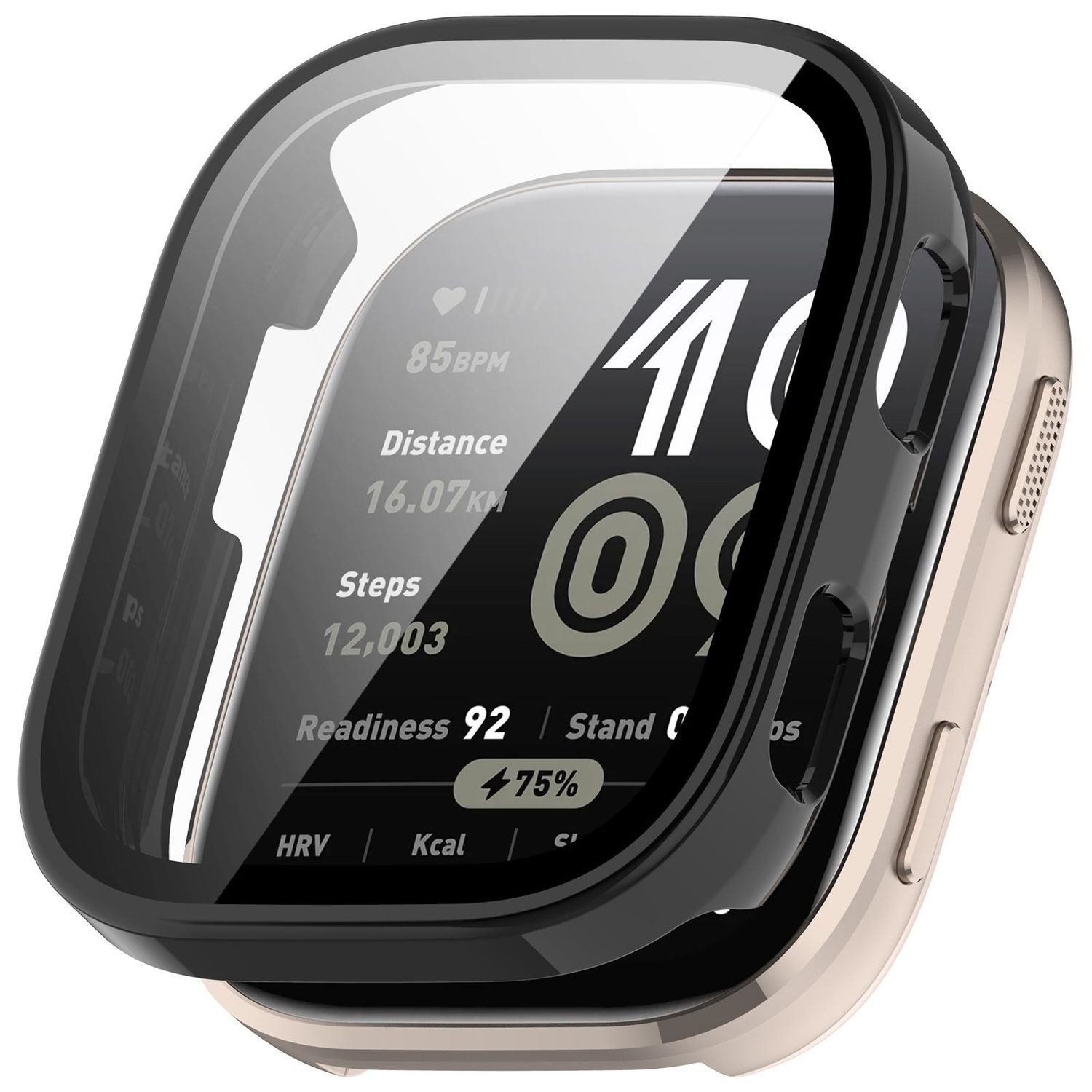 Wigento Smartwatch-Hülle Für Amazfit Bip 6 Kunststoff Schutz Watch Hülle + 9H Hart Glas Schwarz, Schutzhülle aus PC + Hart Glas für Rundumschutz