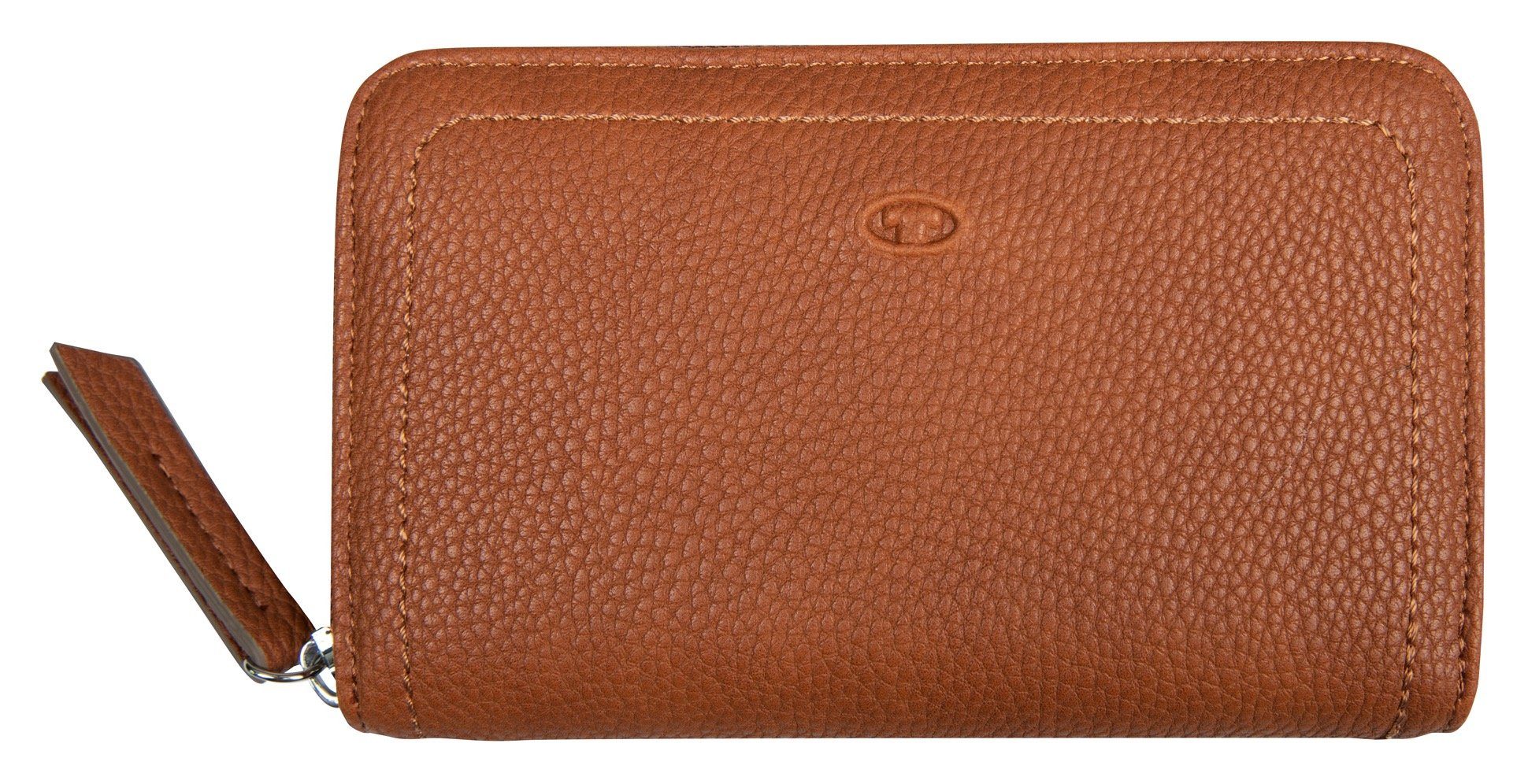 TOM TAILOR Geldbörse ELA Medium zip wallet, im dezenten Stil cognac