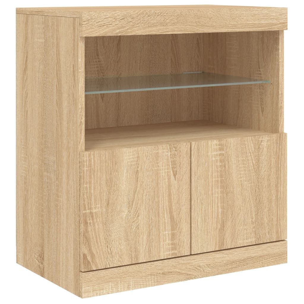 vidaXL Sideboard Sideboard mit LED-Leuchten Sonoma-Eiche 60x37x67 cm (1 St) günstig online kaufen