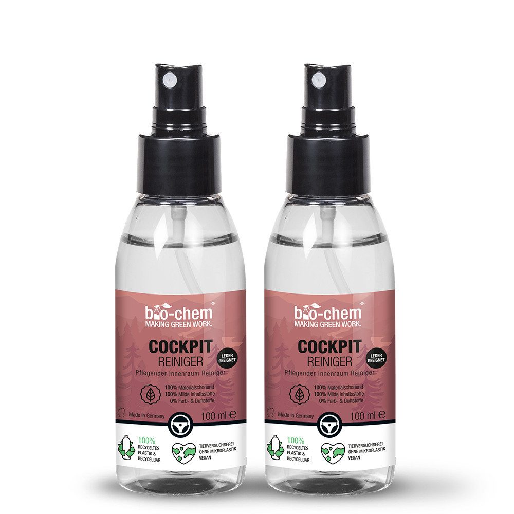 bio-chem Cockpit-Pflege 2x100ml – Reinigt & schützt Leder & Kunststoff Auto-Reinigungsmittel