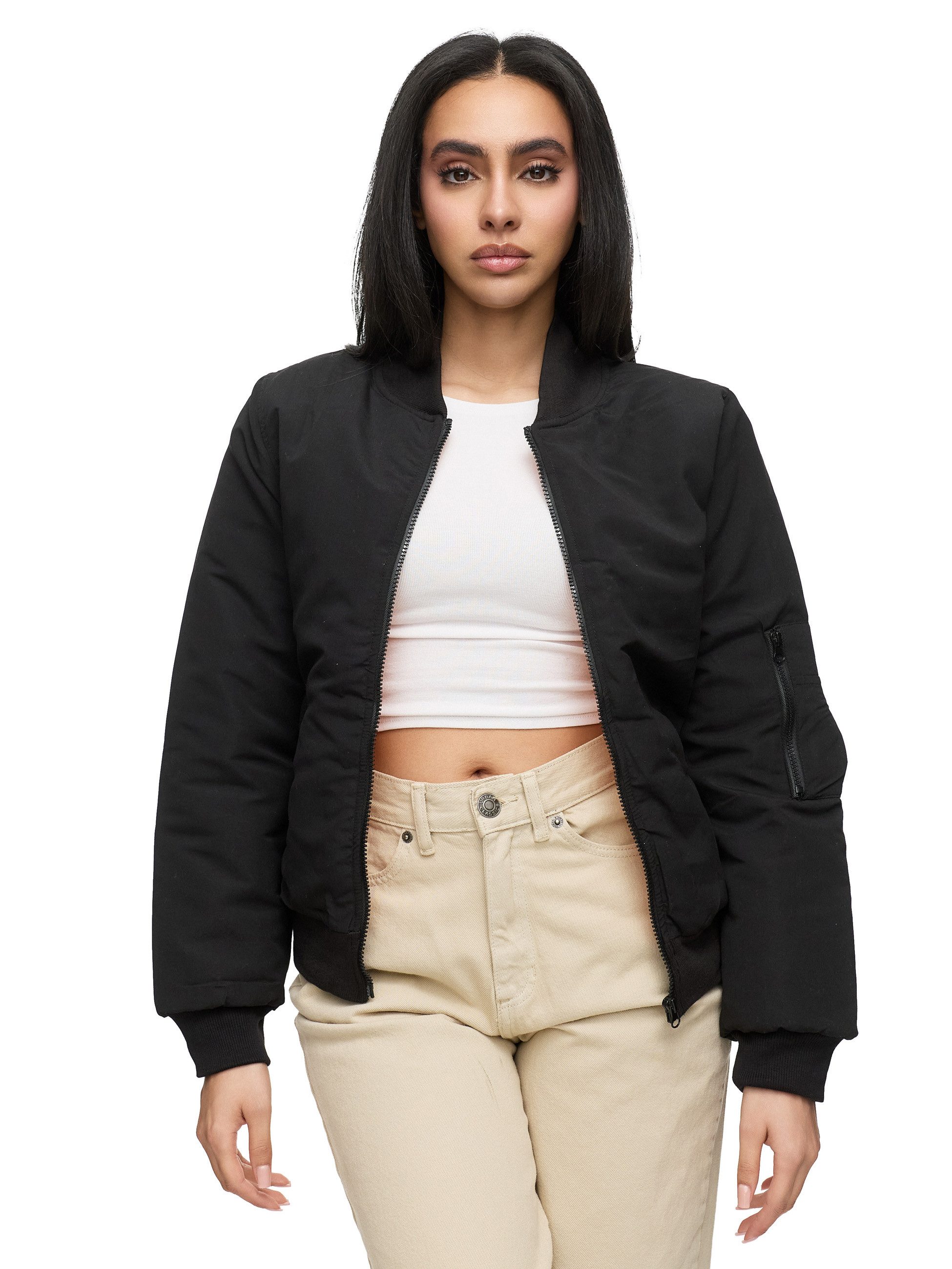 Bomberjacke Worldclassca Bomber Jacke mit REBEL Print Übergangs Freizeit Blouson