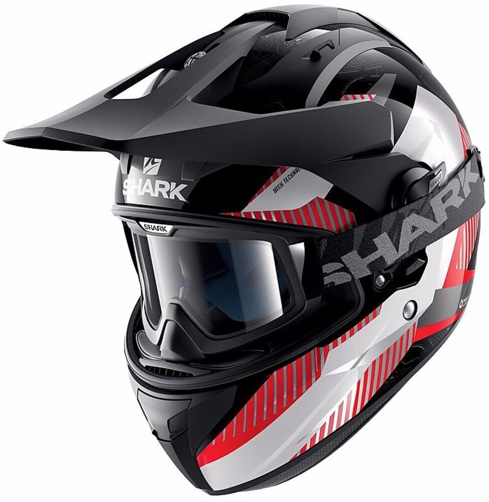 SHARK HELMETS Motorradhelm Shark Explore-R Peka, schwarz/weiß/rot, Gr.M