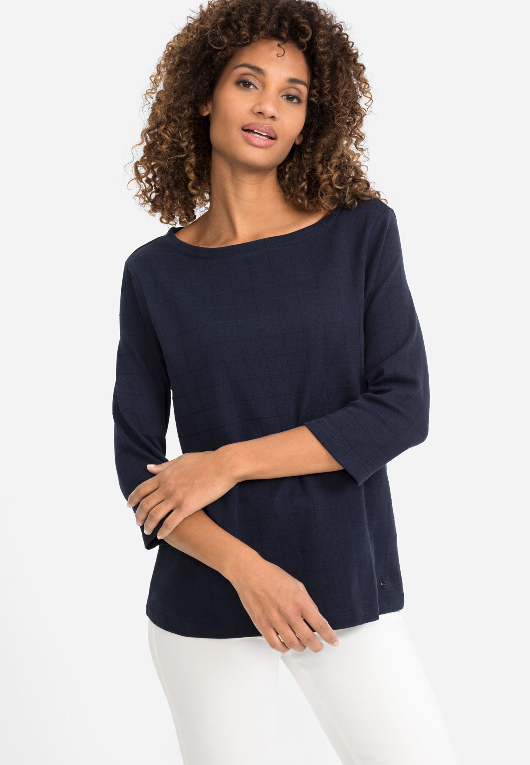 Olsen 3/4-Arm-Shirt mit Karomuster