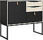 Home affaire Sideboard »Stubbe«, mit 1 Tür und 3 Schubladen, Ledergriffe für die Tür und die größte Schublade, mit edlen Stahlbeine, Breite 98,7 cm, Bild 2