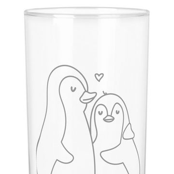 Mr. & Mrs. Panda Glas 400 ml Pinguin umarmen - Transparent - Geschenk, Trinkglas mit Gravur, Premium Glas, Unikat durch Gravur