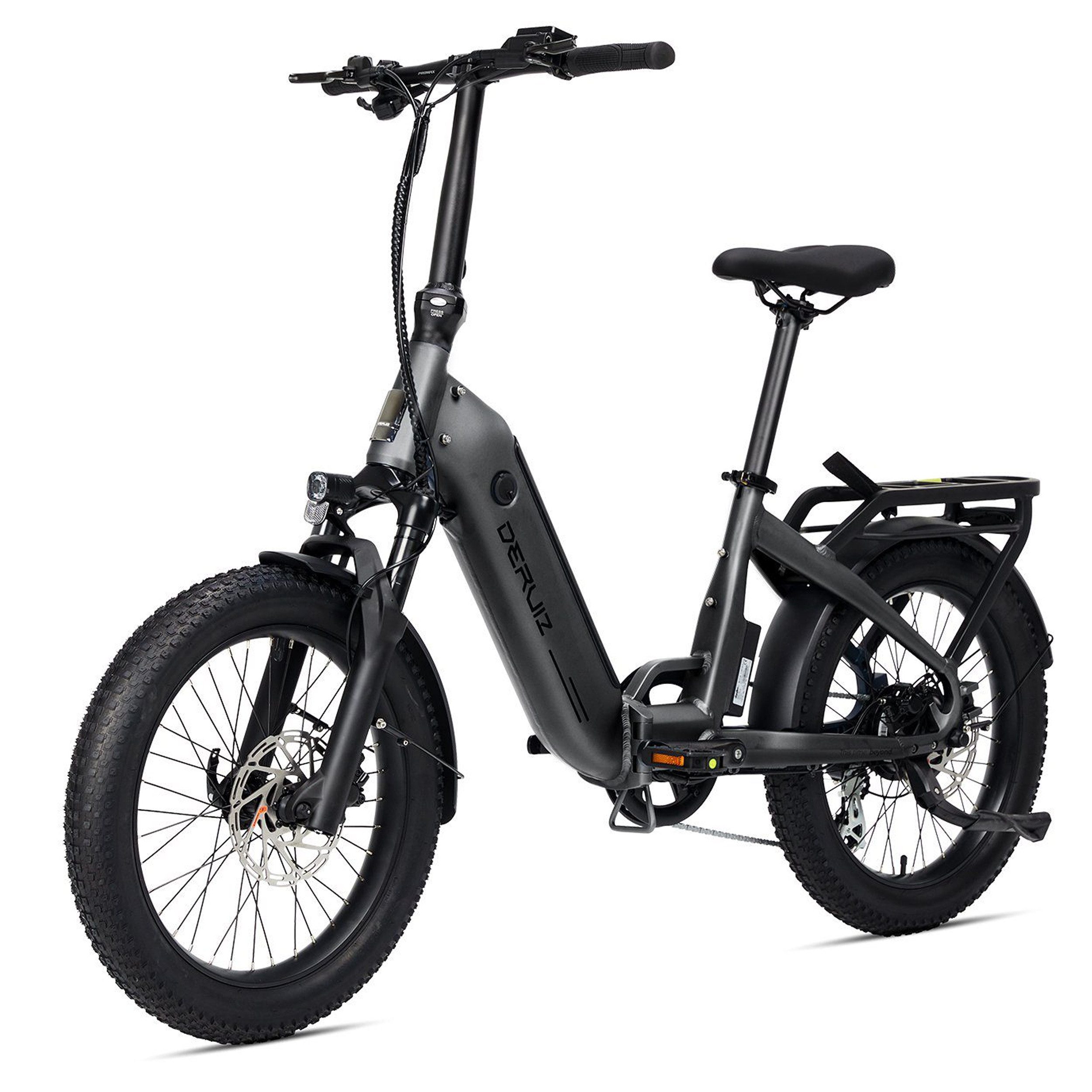 DERUIZ E-Bike Faltrad Peridot 20-Zoll E-Klapprad – 500 Wh Akku& 55 Nm Drehmoment, 8 Gang SHIMANO SHIMANO ALTUS 11-32T Schaltwerk, Kettenschaltung, 500 Wh, (mit Werkzeug, mit Akku-Ladegerät), Shimano 8-Gang, federnd & faltbar in 30 Sekunden