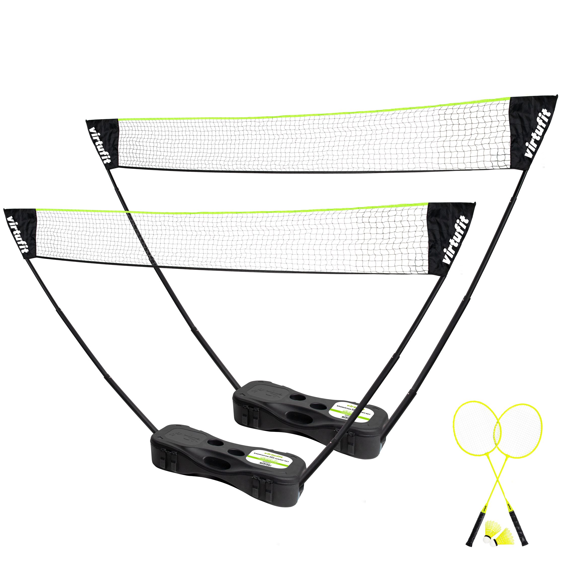 VirtuFit Badmintonnetz VirtuFit 2-in-1 tragbares Badminton- und Tennisnetz Set mit Koffer