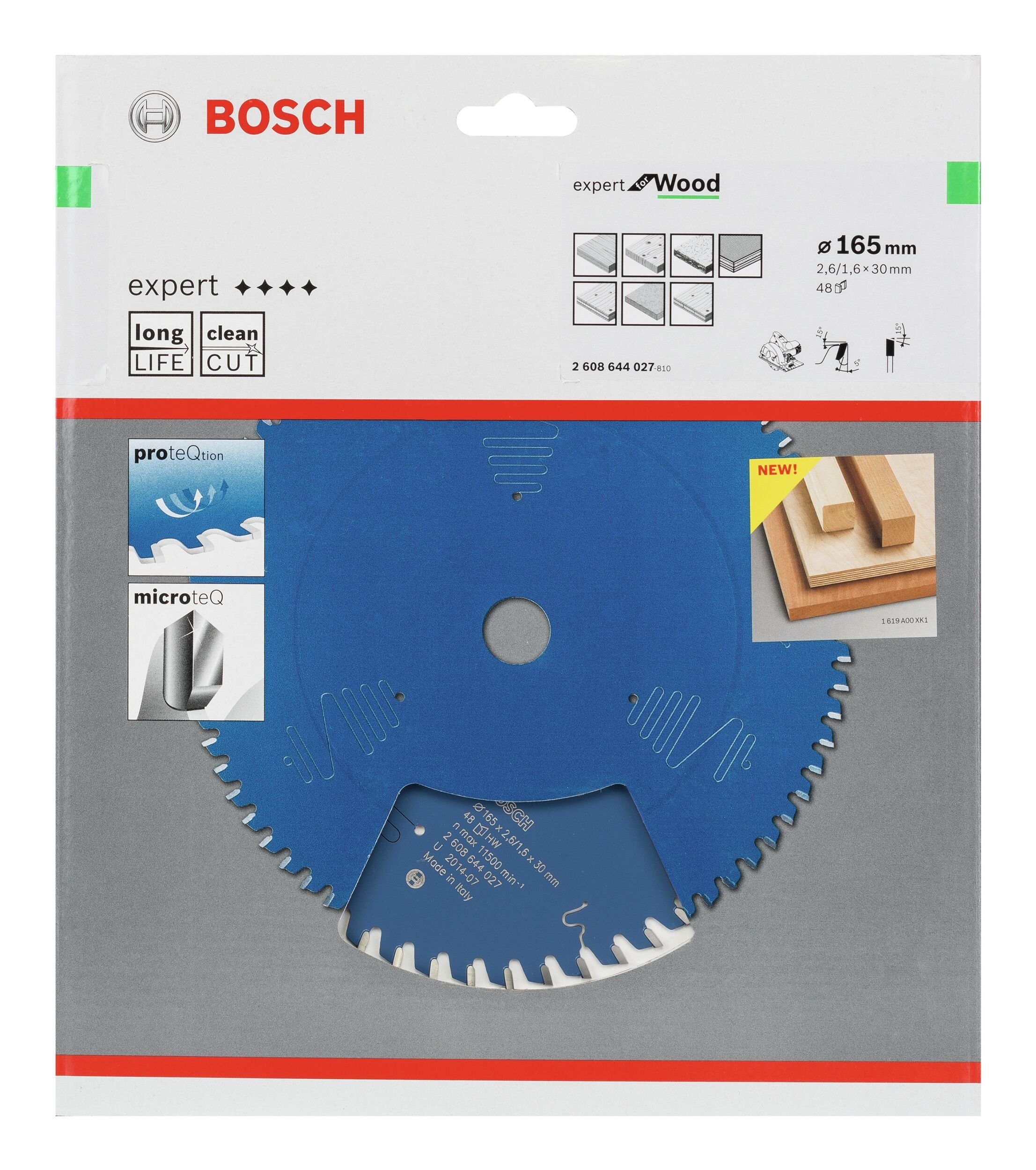 x BOSCH - For 2,6 Expert mm 48Z, 30 165 Wood x Kreissägeblatt