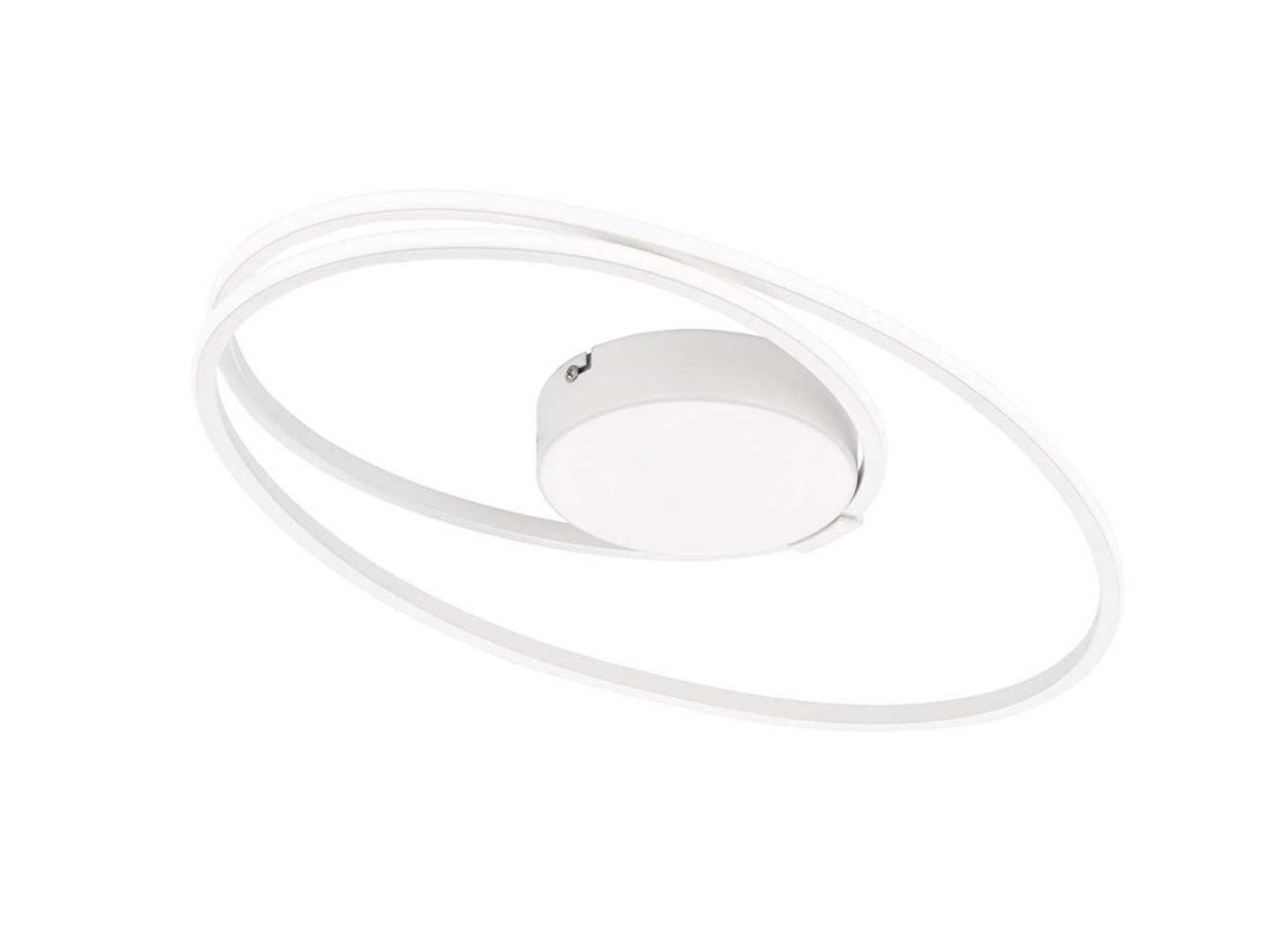 WOFI Decken-Beleuchtung Breite Deckenleuchte, flach fest integriert, 50cm LED Ring-Lampe Dimmer, LED Weiß Warmweiß, dimmbar indirekte