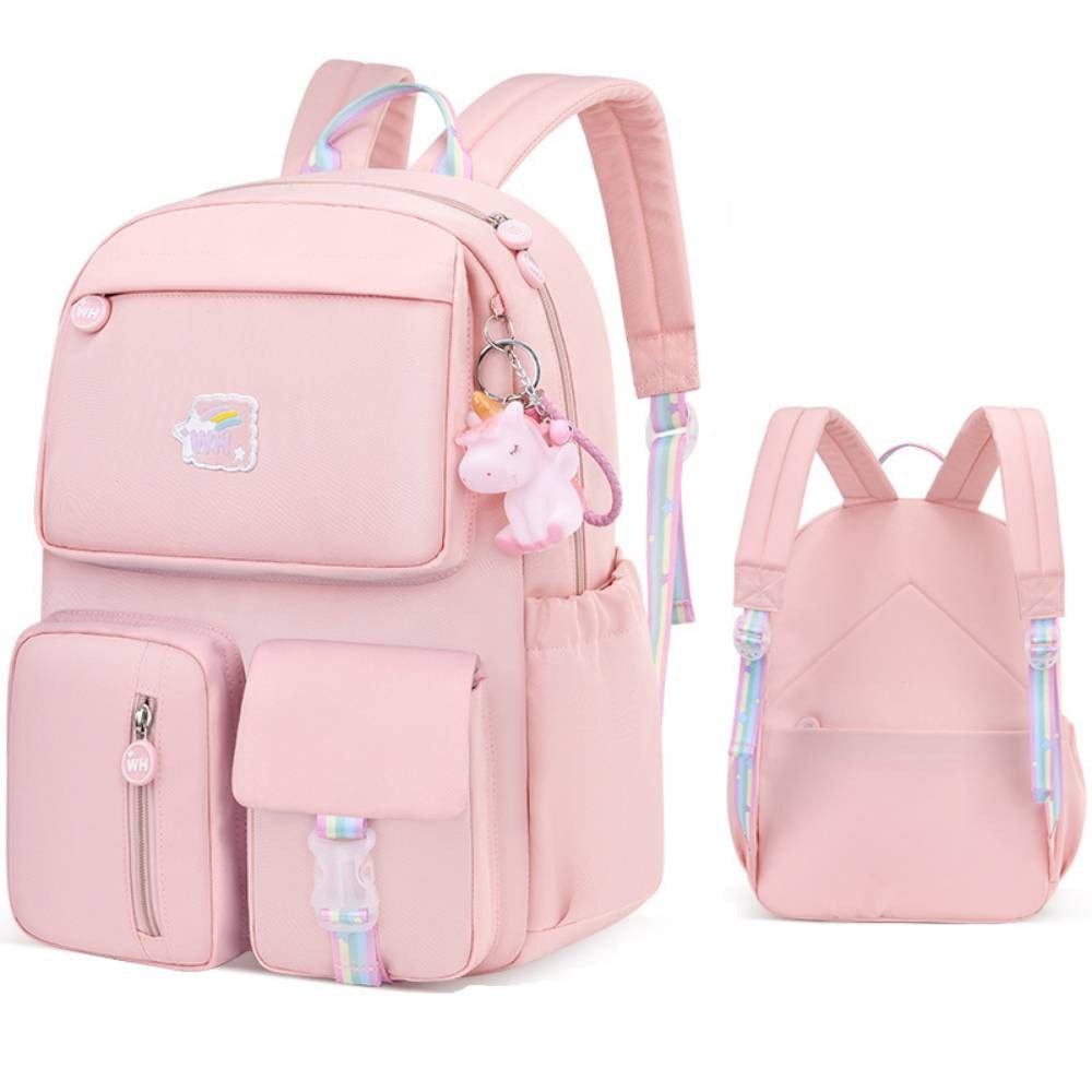 Blusmart Schulrucksack Atmungsaktiver Mädchen-Rucksack aus leichtem (Wasserdichten Nylon, Süßer Freizeitrucksack), Für Schüler der 3. bis 5. Klasse