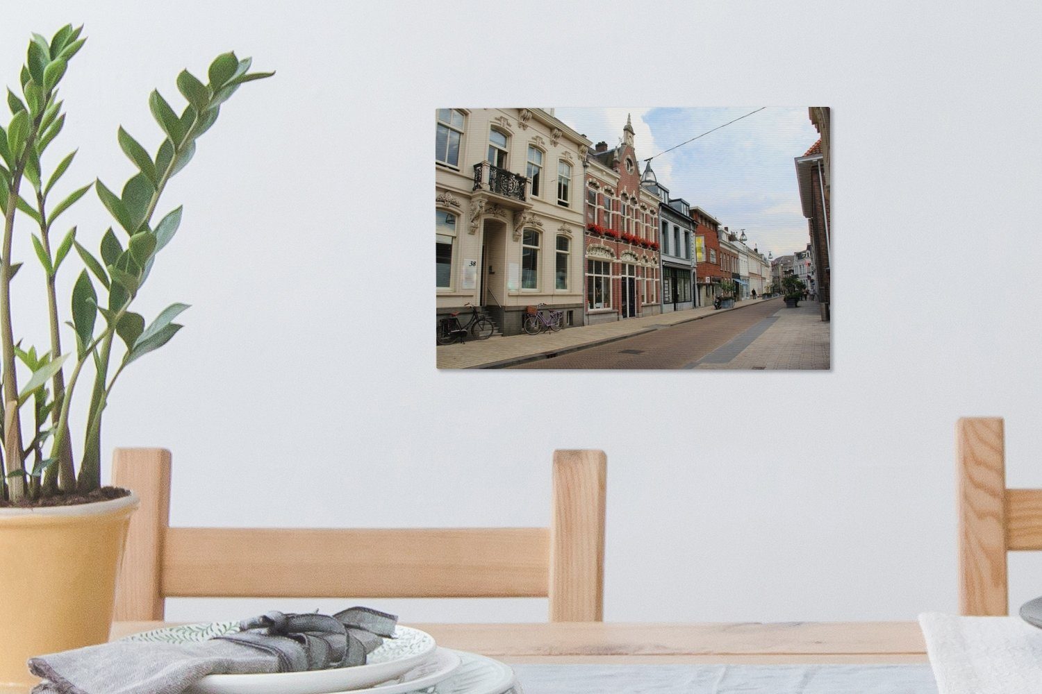 Straßen St), Leinwandbilder, niederländischen Wandbild (1 cm Wanddeko, 30x20 Tilburg, in Aufhängefertig, Leinwandbild OneMillionCanvasses® der Stadt