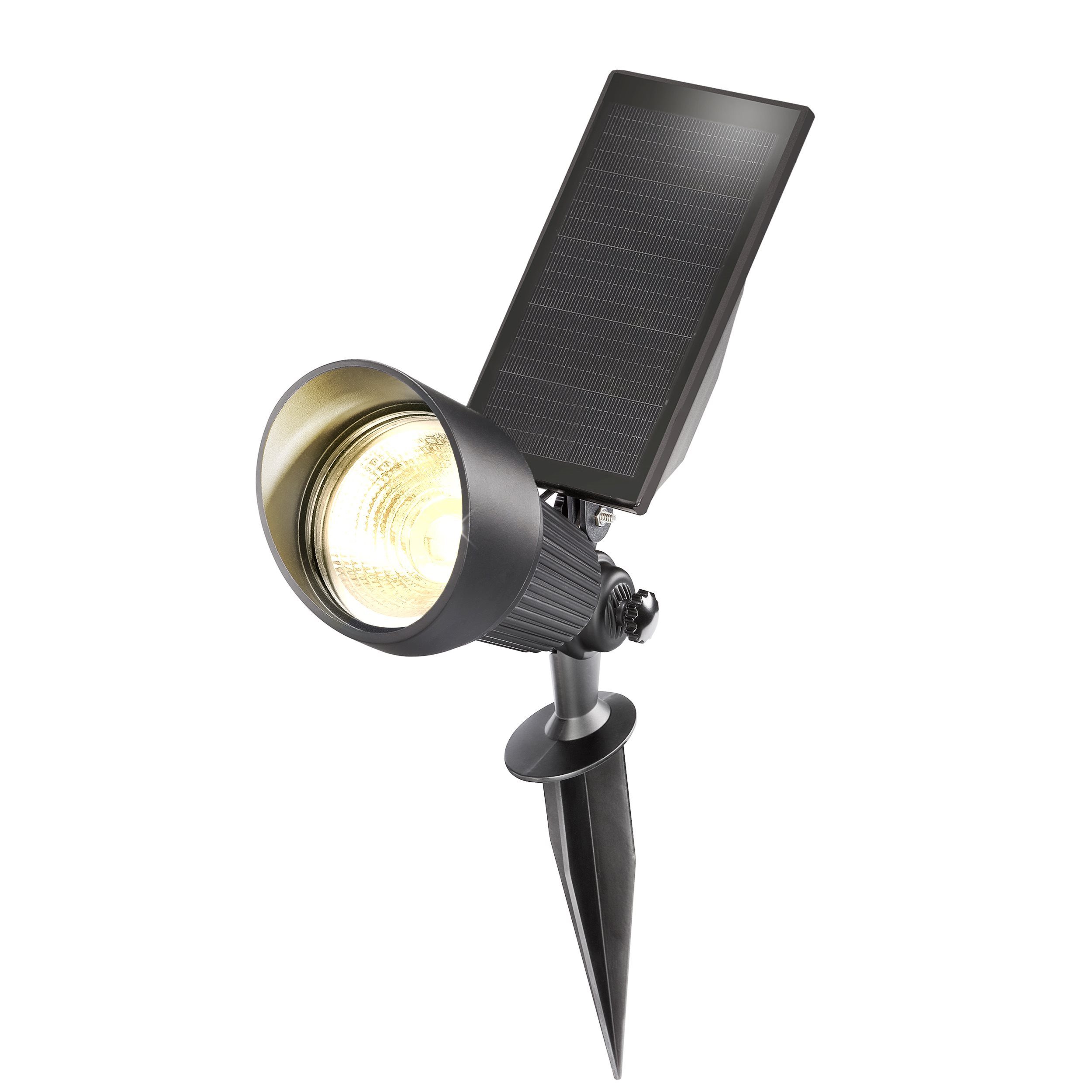 esotec LED Gartenstrahler Solarspot Super Spot DUO COLOR, 6500K 2800K, Alumnium, outdoor 102546, LED fest integriert