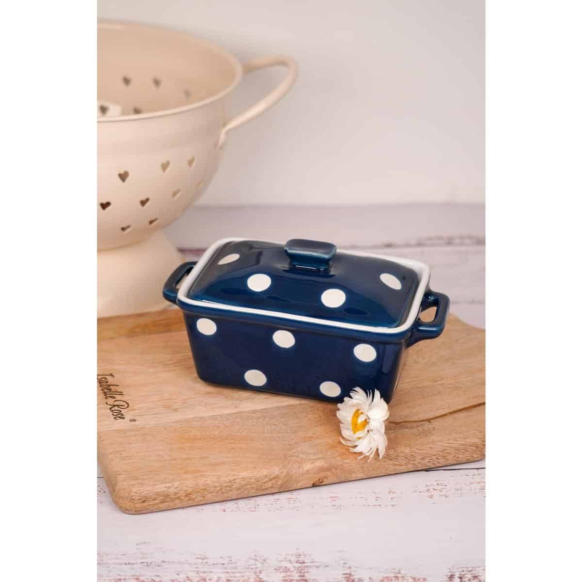 Isabelle Rose Butterdose Isabelle Rose Butterdose aus Keramik mit weißen Punkten