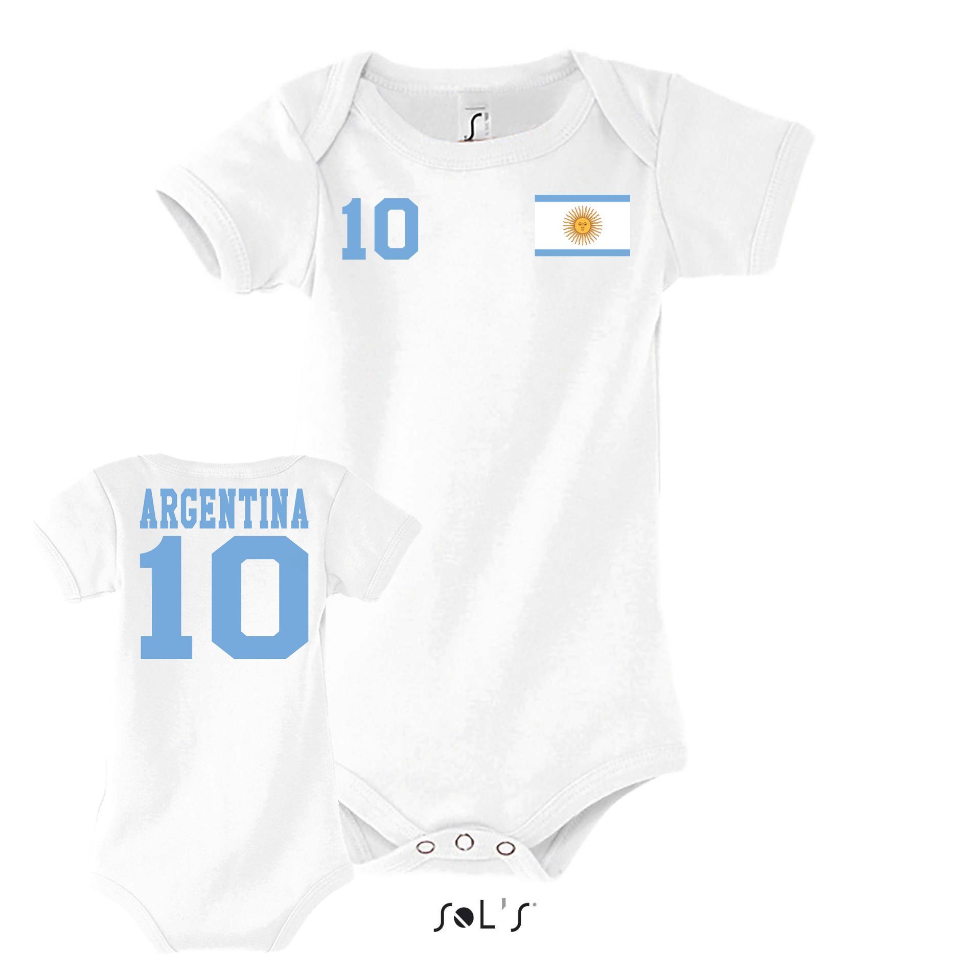 Strampler Kinder Baby Argentinien Sport Trikot Fußball Handball Meister