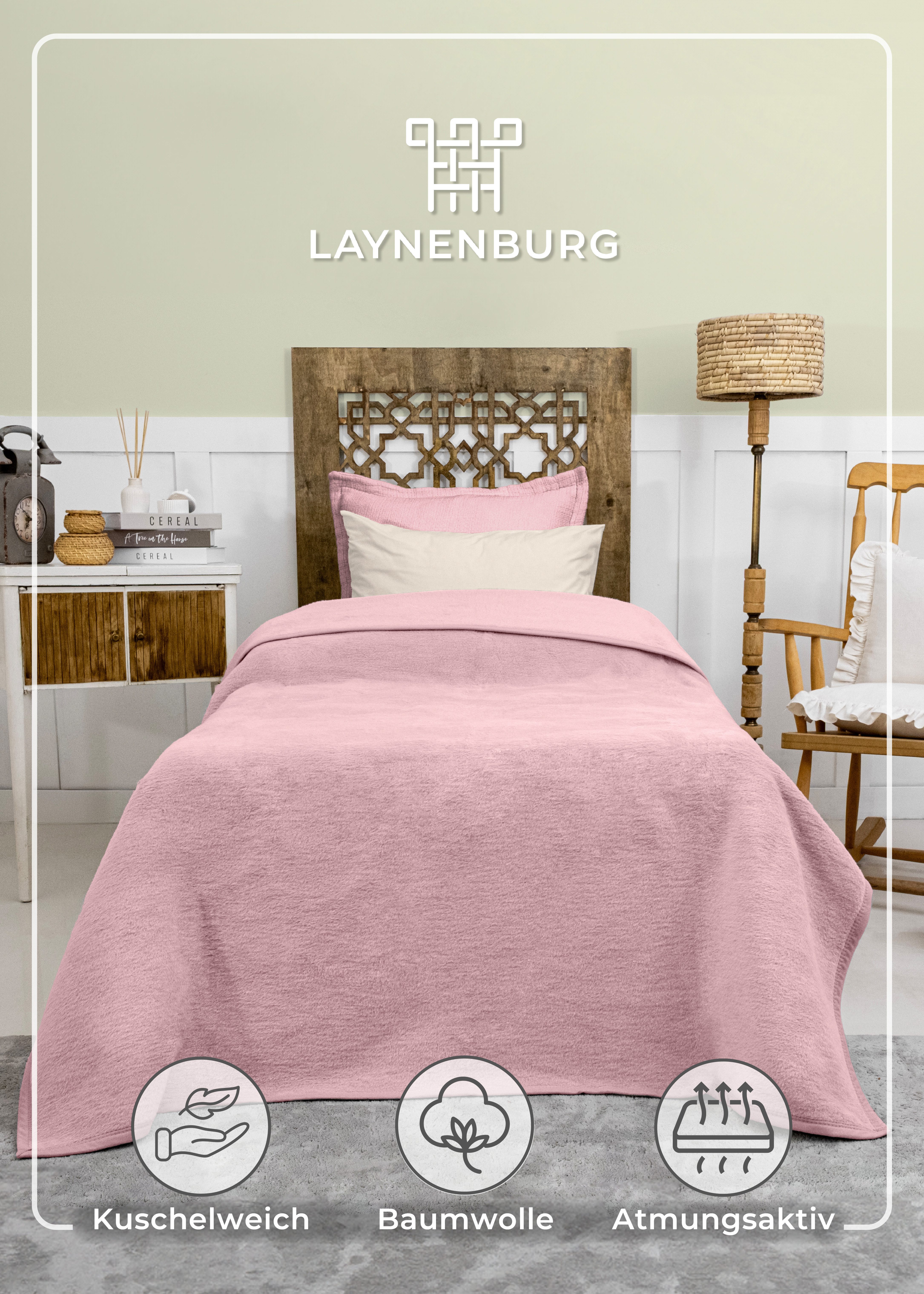 Wohndecke Wohndecke aus Baumwolle - Kuscheldecke, Baumwolldecke -, Laynenbu günstig online kaufen