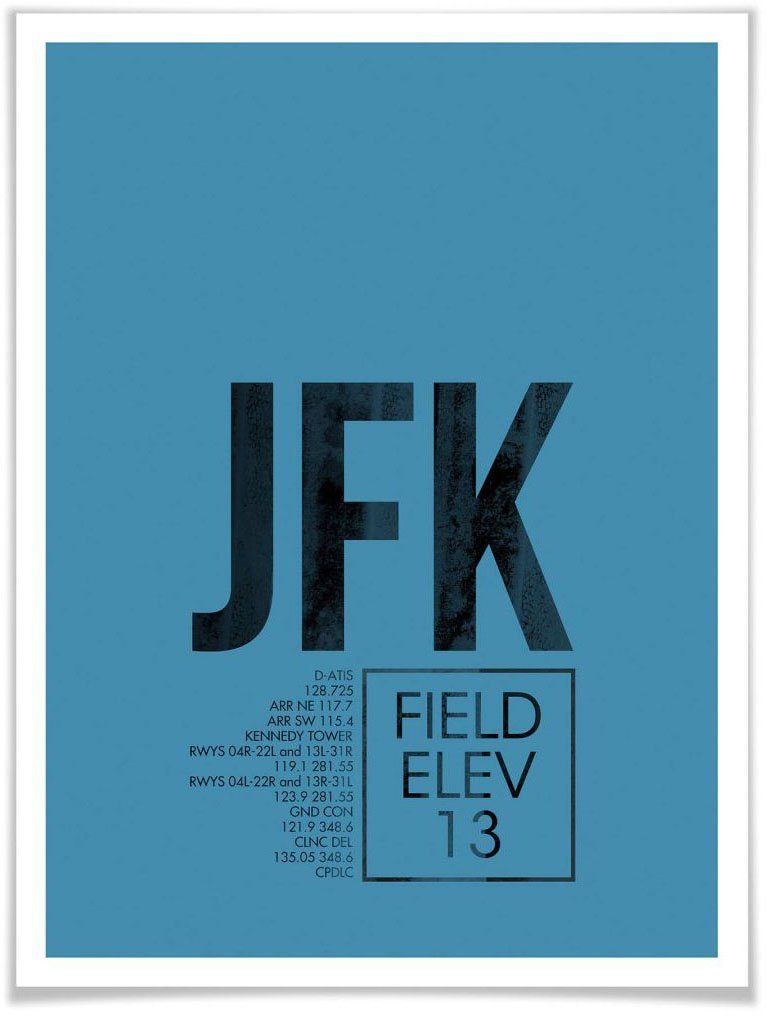 JFK York, (1 Wandposter Poster Flughafen Wandbild, New Bild, Wall-Art St), Poster, Wandbild Flughafen