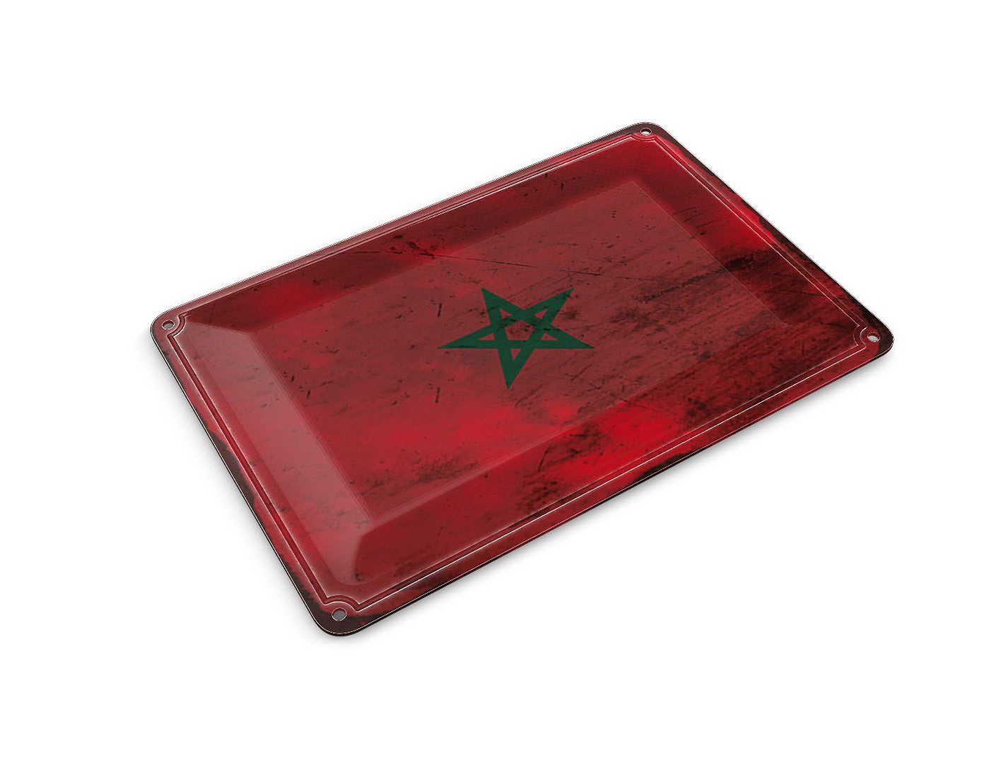 Femer GmbH Postkarte Flagge Marokko 14x10 cm Flag of Morocco Rost, unfrankiert