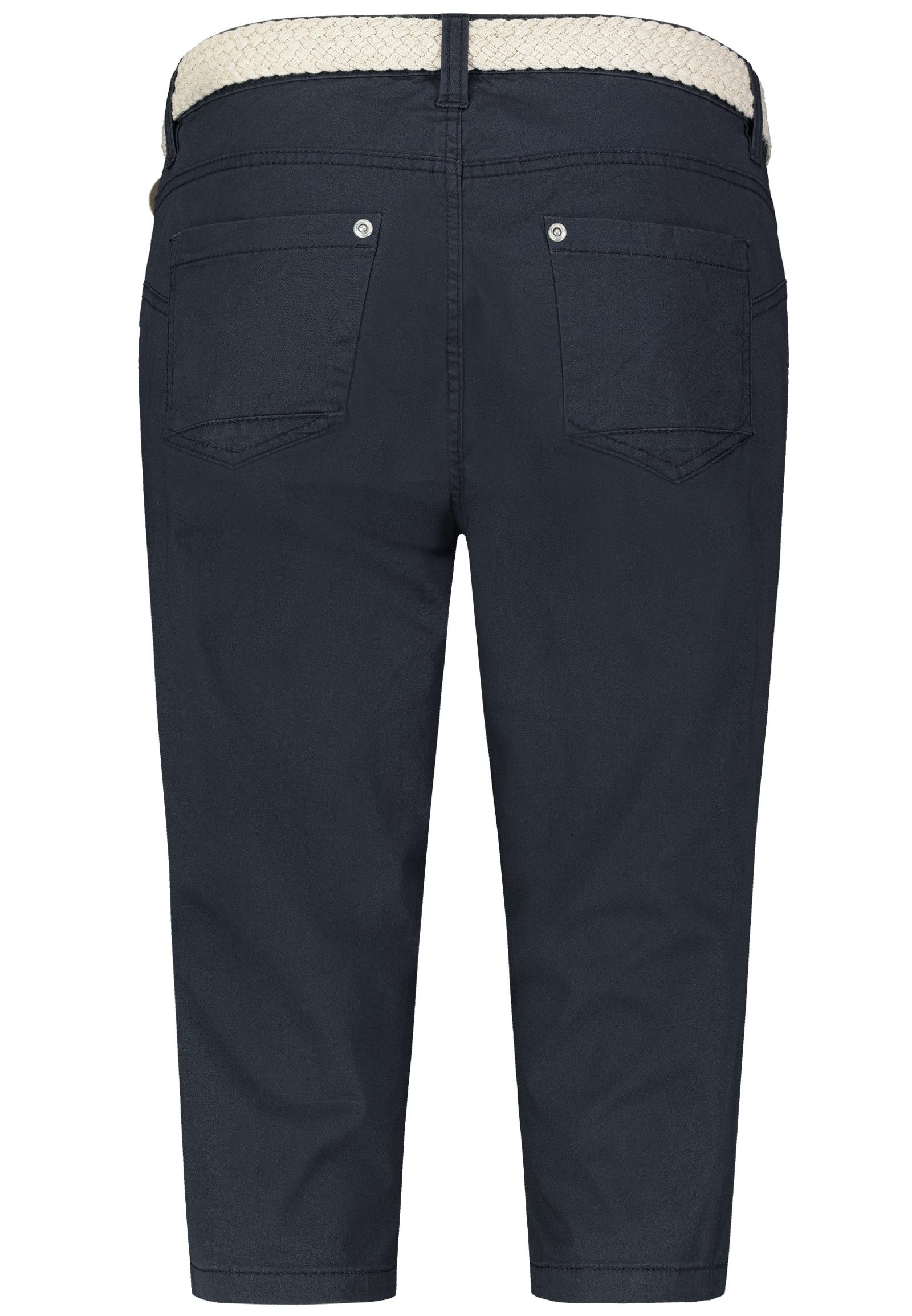 SUBLEVEL Caprihose Damen 3/4-Hose mit Flechtgürtel Baumwoll-Stretch-Hose, Eingrifftaschen