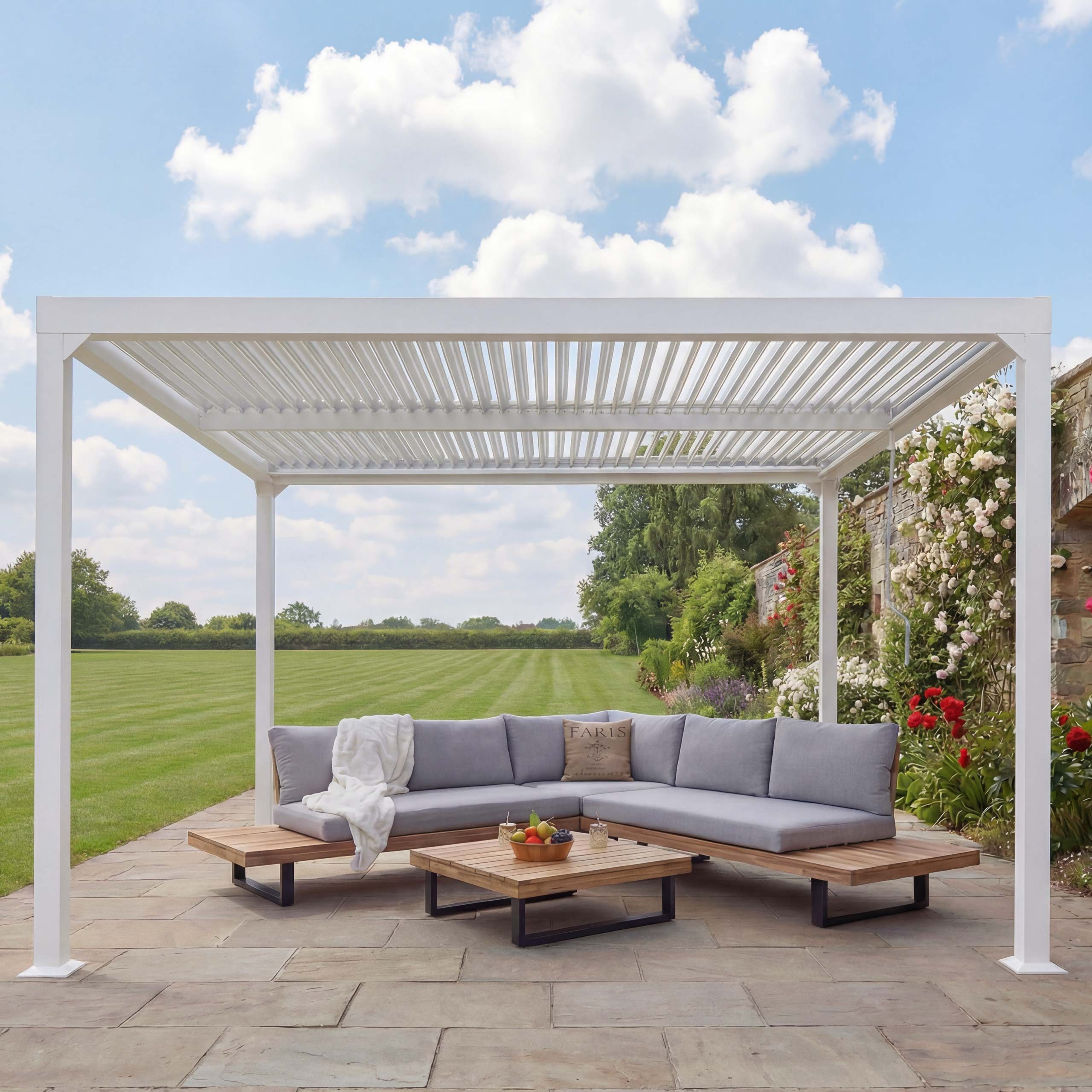 MCW Pergola MCW-L41, BxTxH: 306x368x224 cm, (1-tlg), Gesamtgewicht: ca. 103 kg, Mit Regenablauf