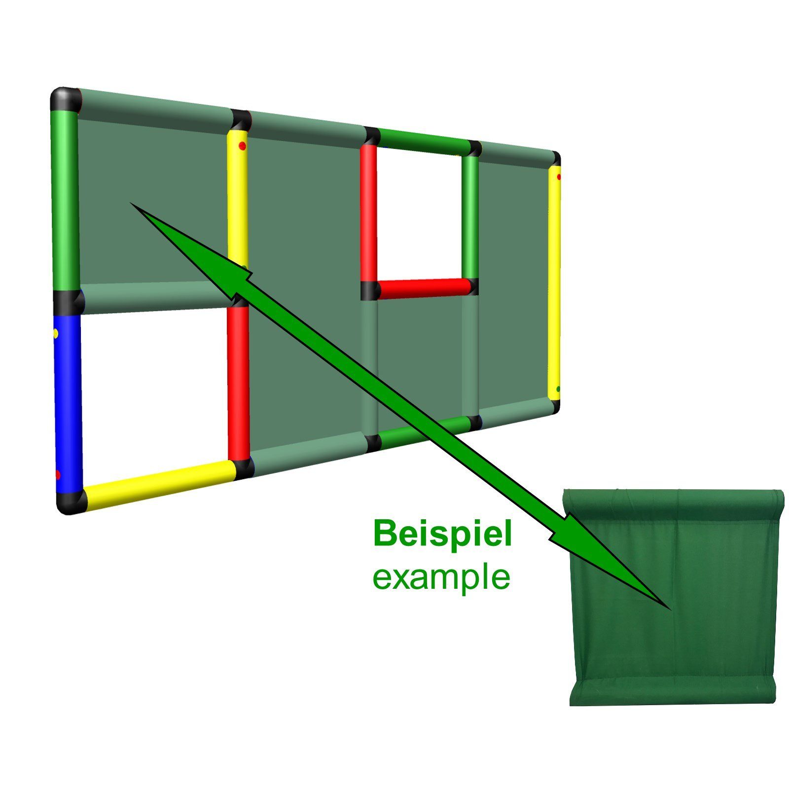 move and stic Stoffeinsatz Stoffplatte Ersatz für Platte verschiende Größen Konstruktions-Spielset, Erweiterung, Ersatzteil, ersetzt 40x40 oder 80x40, Zelt, Dach