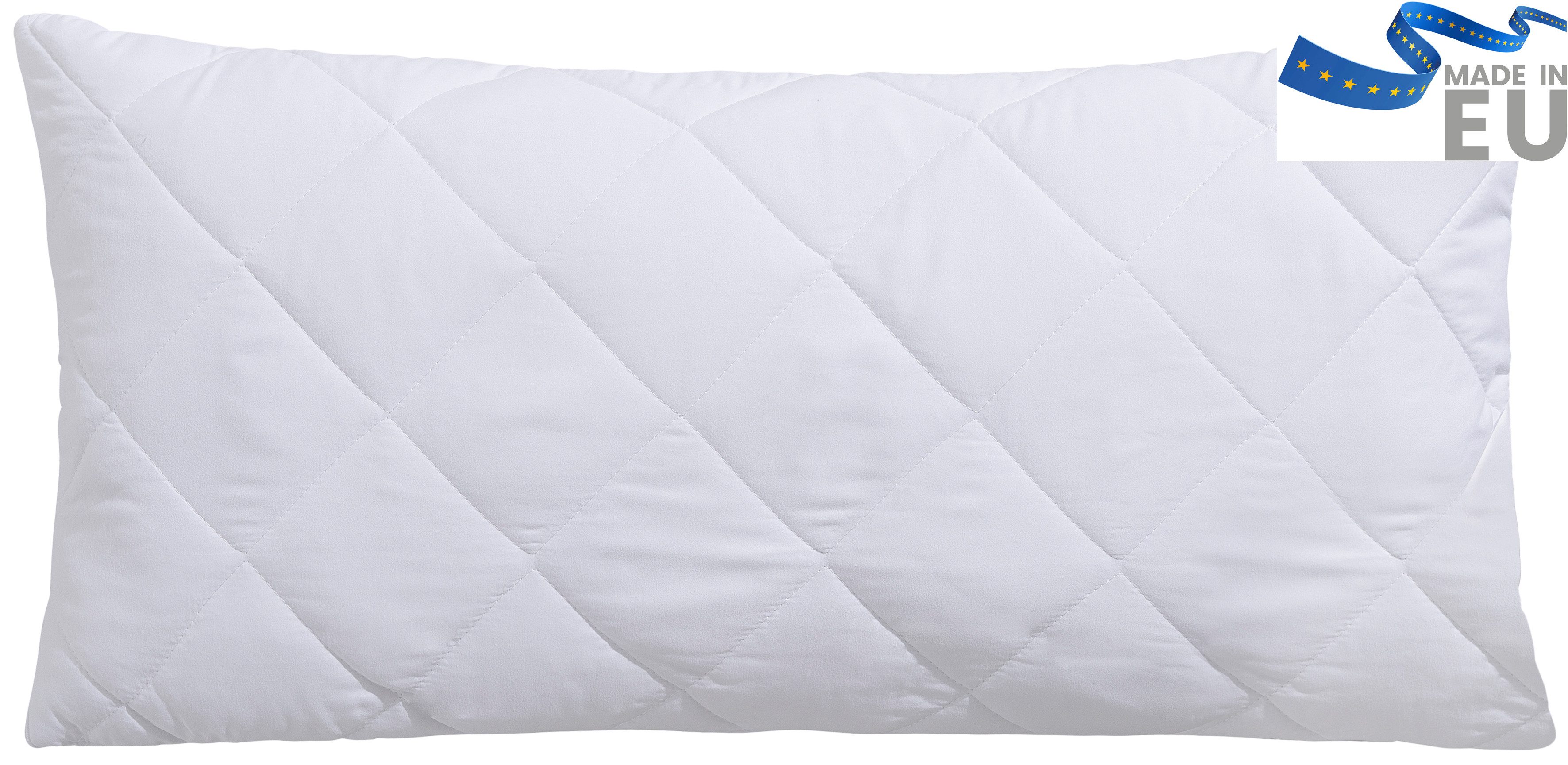 OTTO home Microfaserkissen Microlux Kopfkissen 40x80 cm, 80x80 cm, Füllung: 3D-Faserbällchen, Bezug: Microfaser-Feinbatist samtweich, Seitenschläfer, Rückenschläfer, Kissen, in den Farben: weiß, blau, rosa & grün