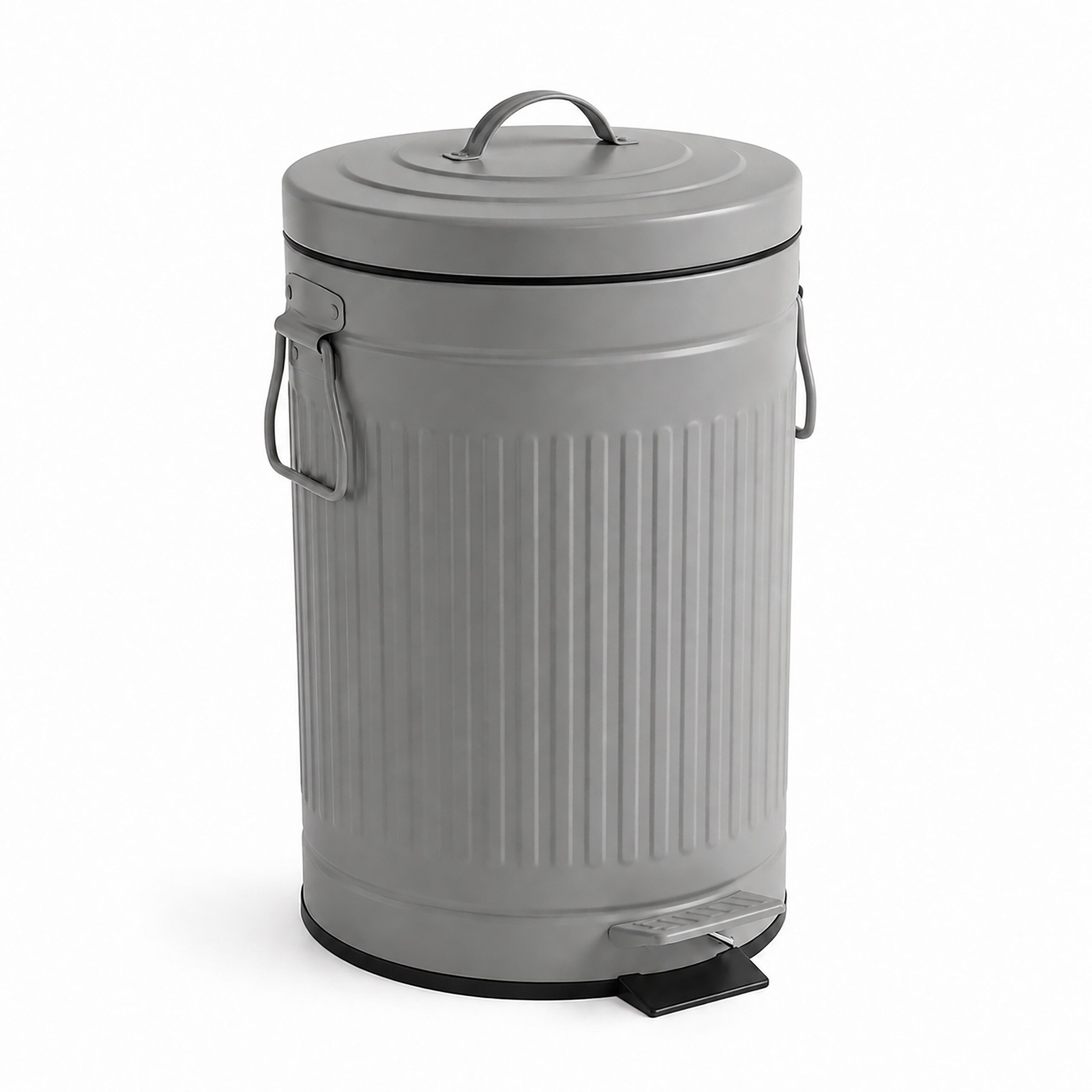 relaxdays Mülleimer Retro Mülleimer 12 Liter, grau